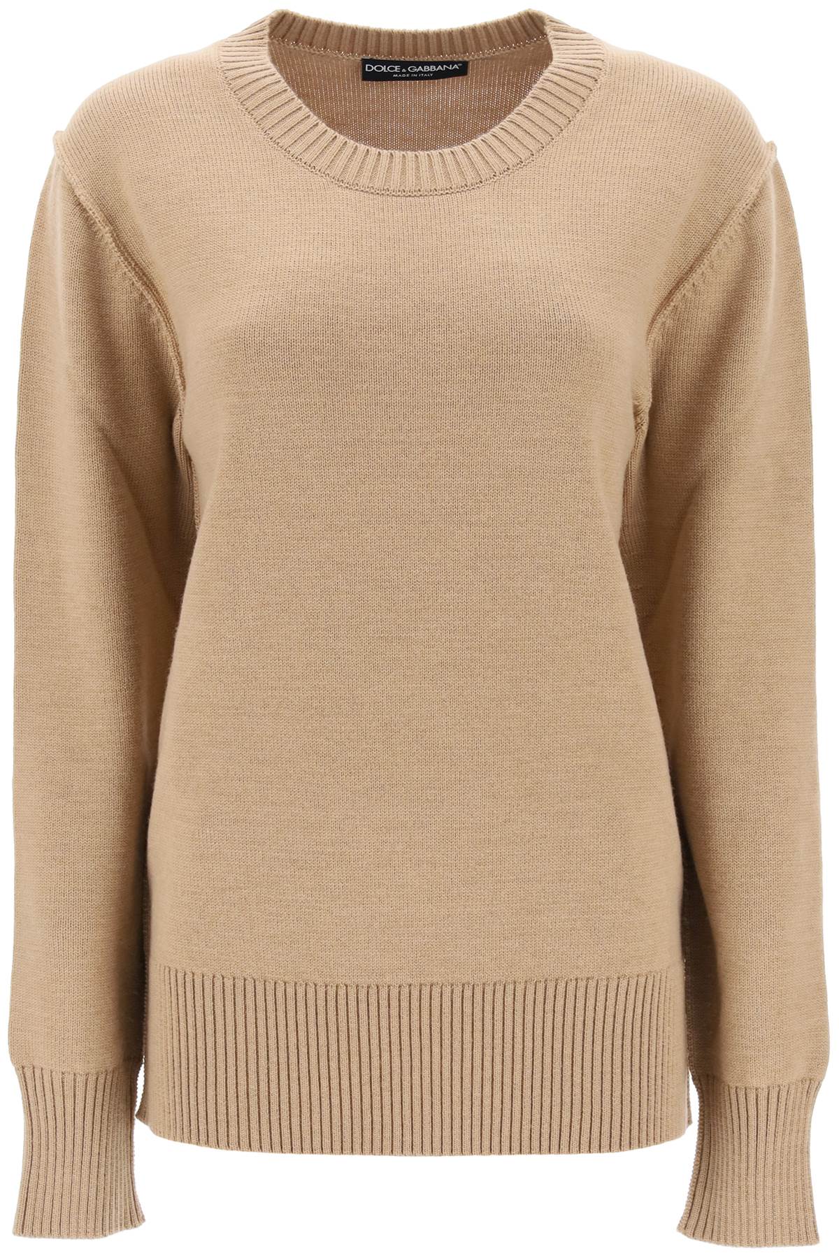 Shop Dolce & Gabbana Oversized Wool Sweater In Sabbia 1 (beige)
