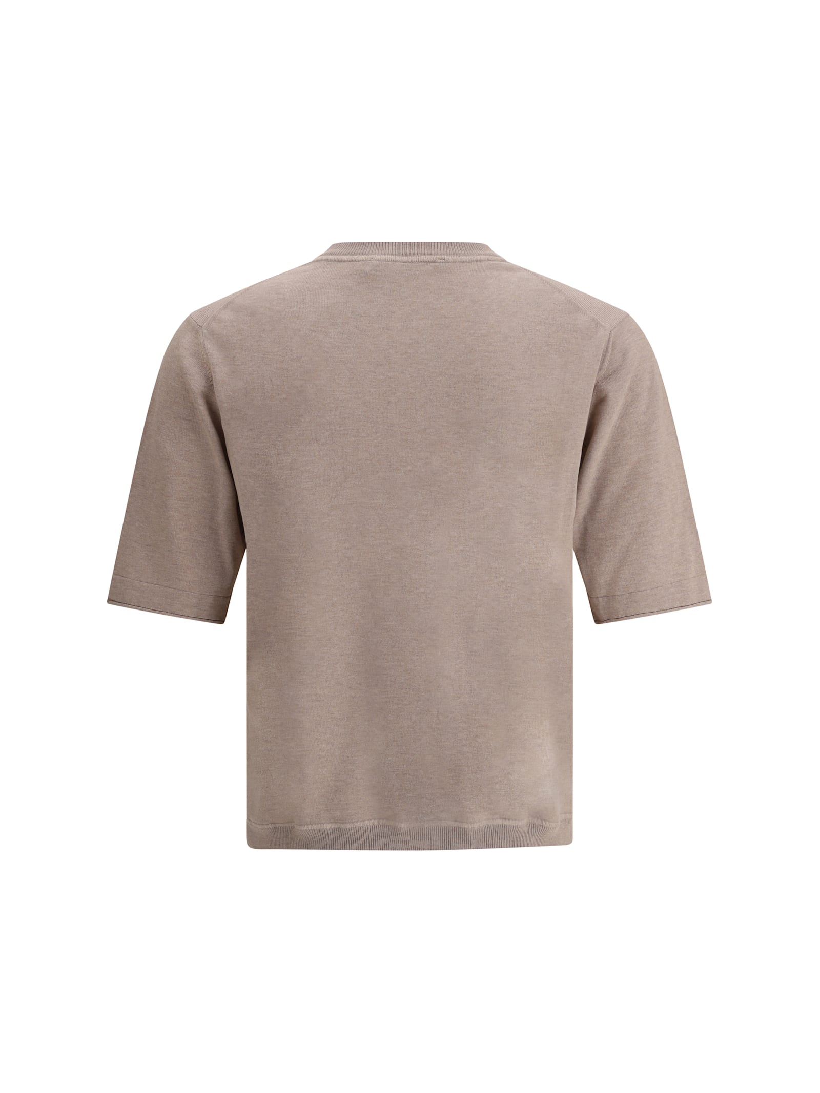 Cruciani Ribbed Cotton Knit T-shirt With Short Sleeves