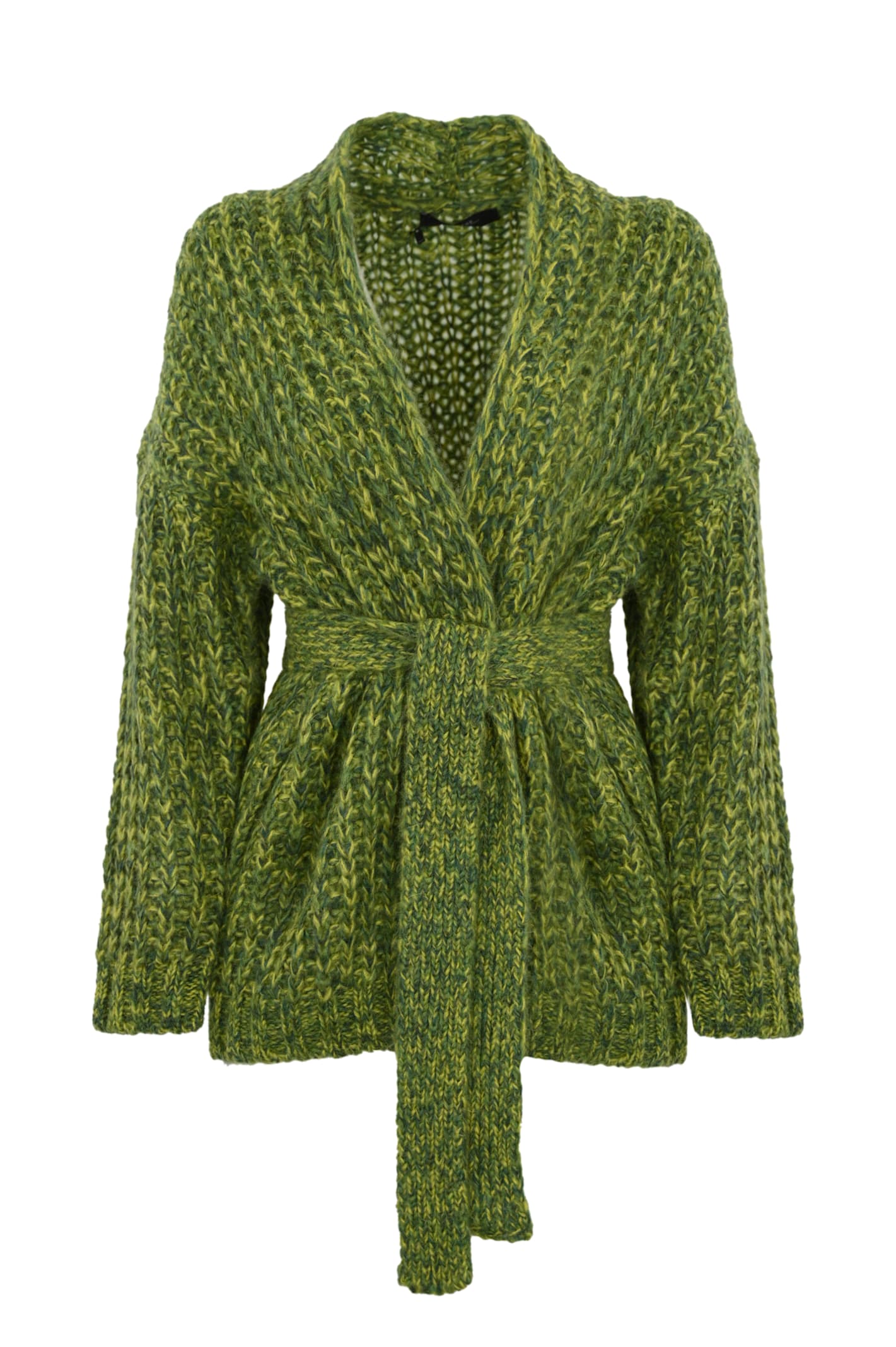 Shop Weekend Max Mara Josef Ribbed Cardigan In Chine Mohair In Pistacchio