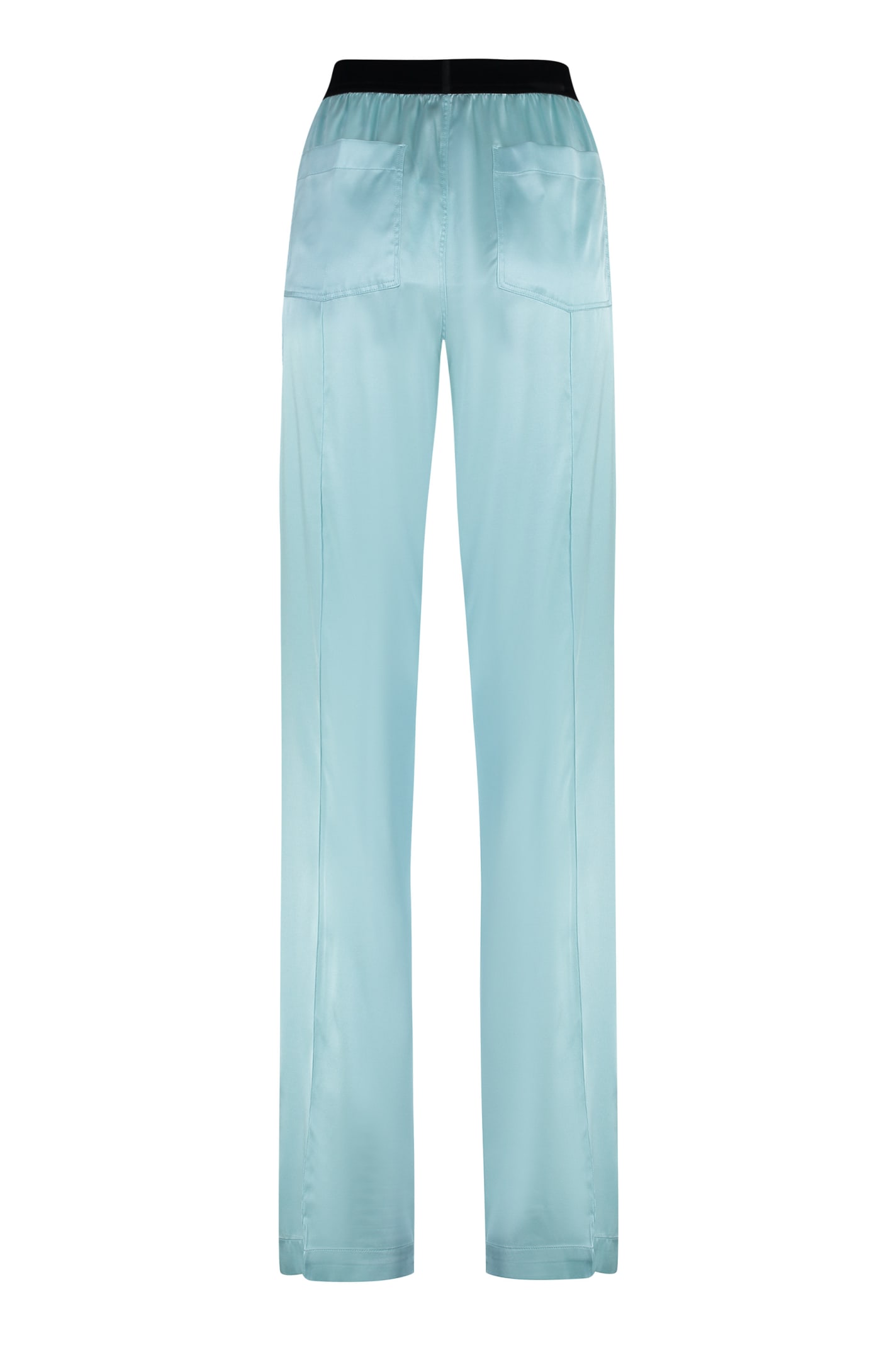 Shop Tom Ford Silk Trousers In Light Blue