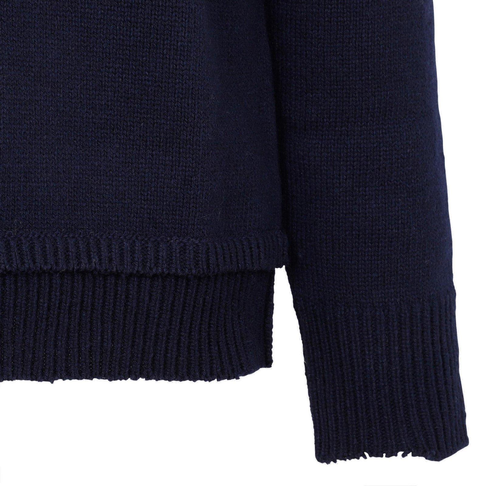Shop Maison Margiela Elbow Patch Sweater In Blue