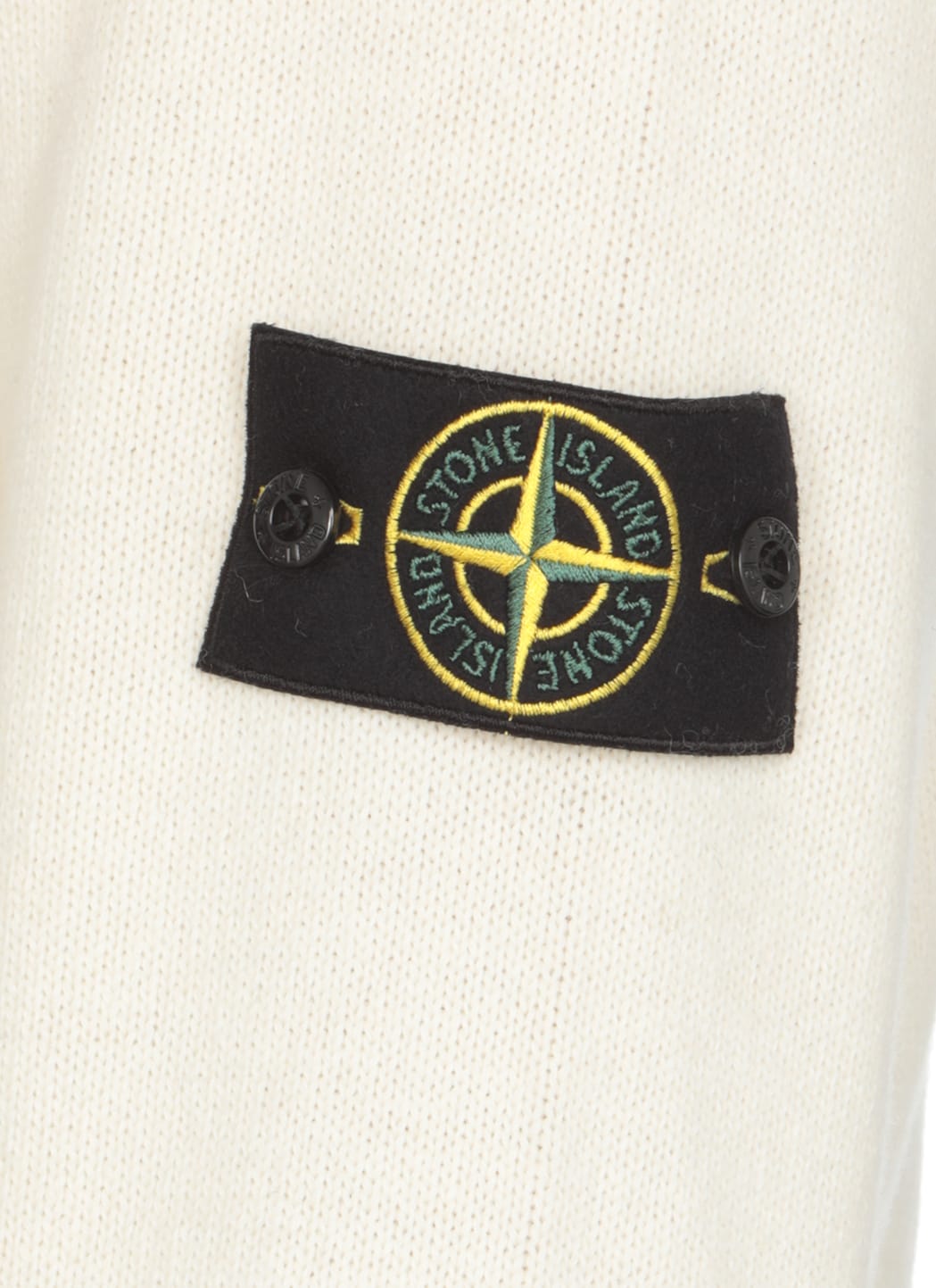 Shop Stone Island Sweater With Logo In Bianco