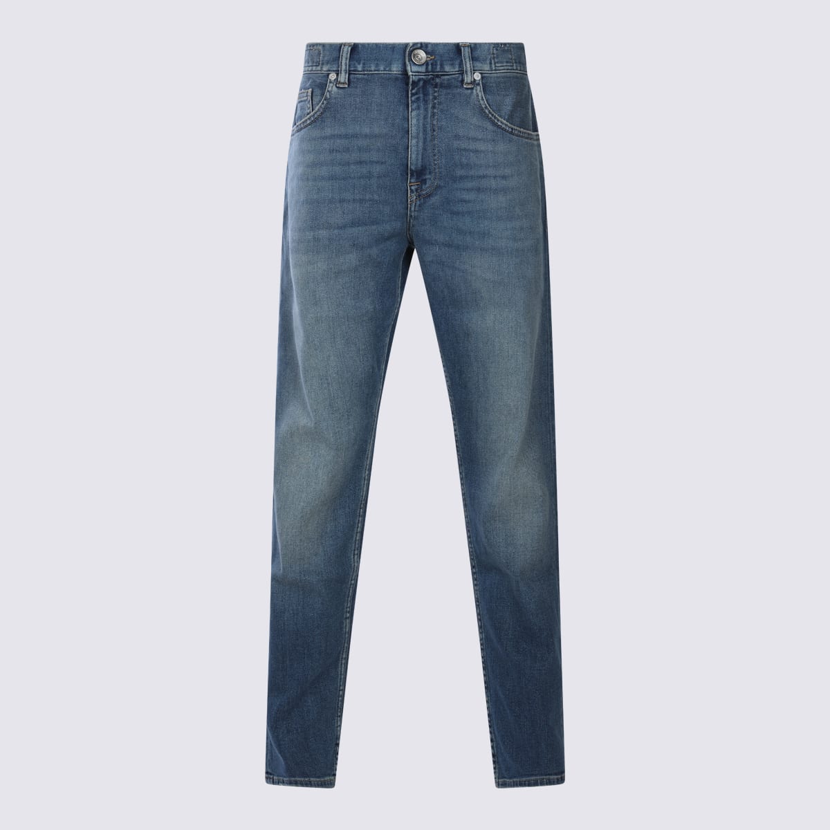 Blue Cotton Denim Jeans