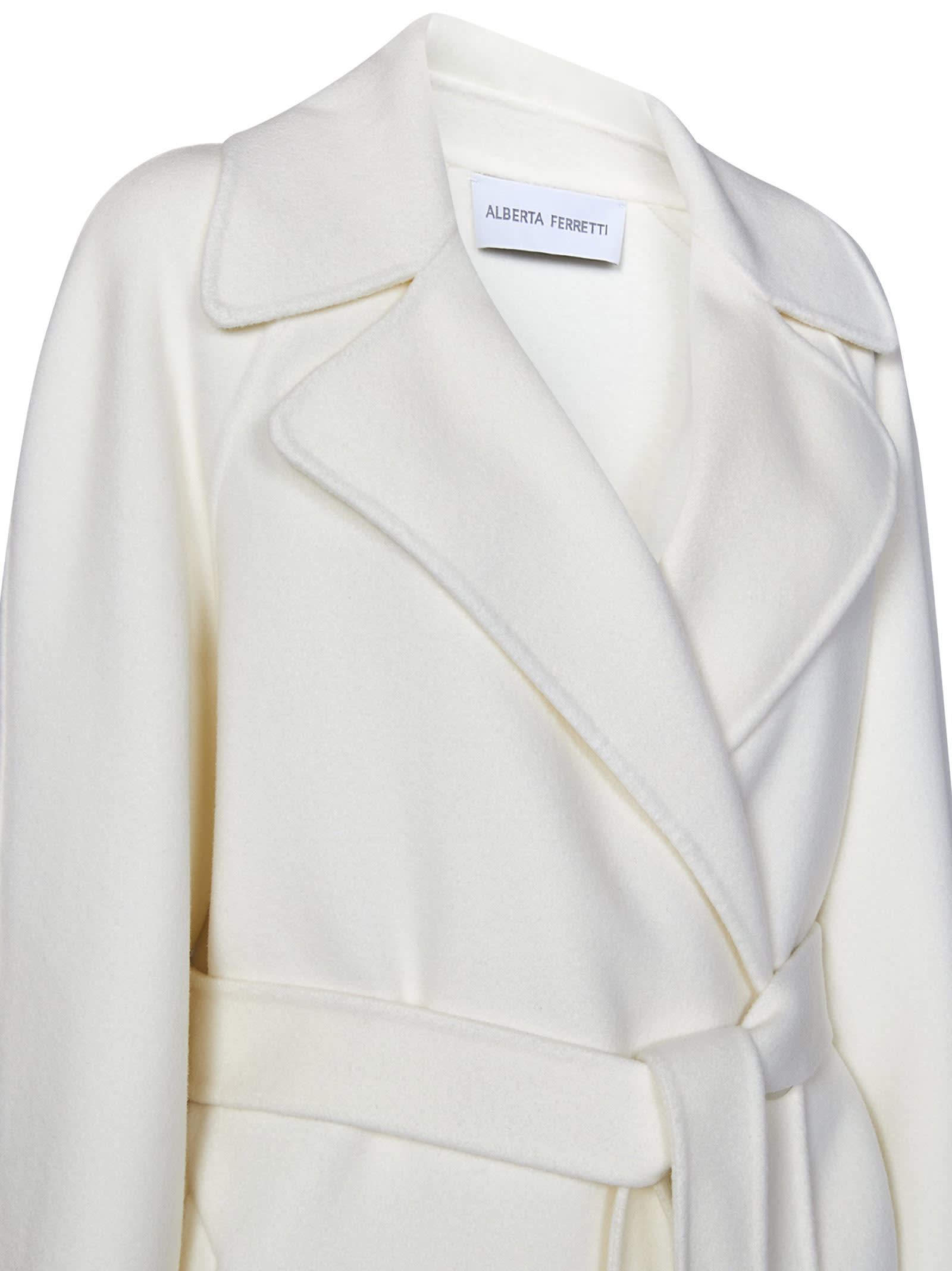 Shop Alberta Ferretti Coat In Ivory