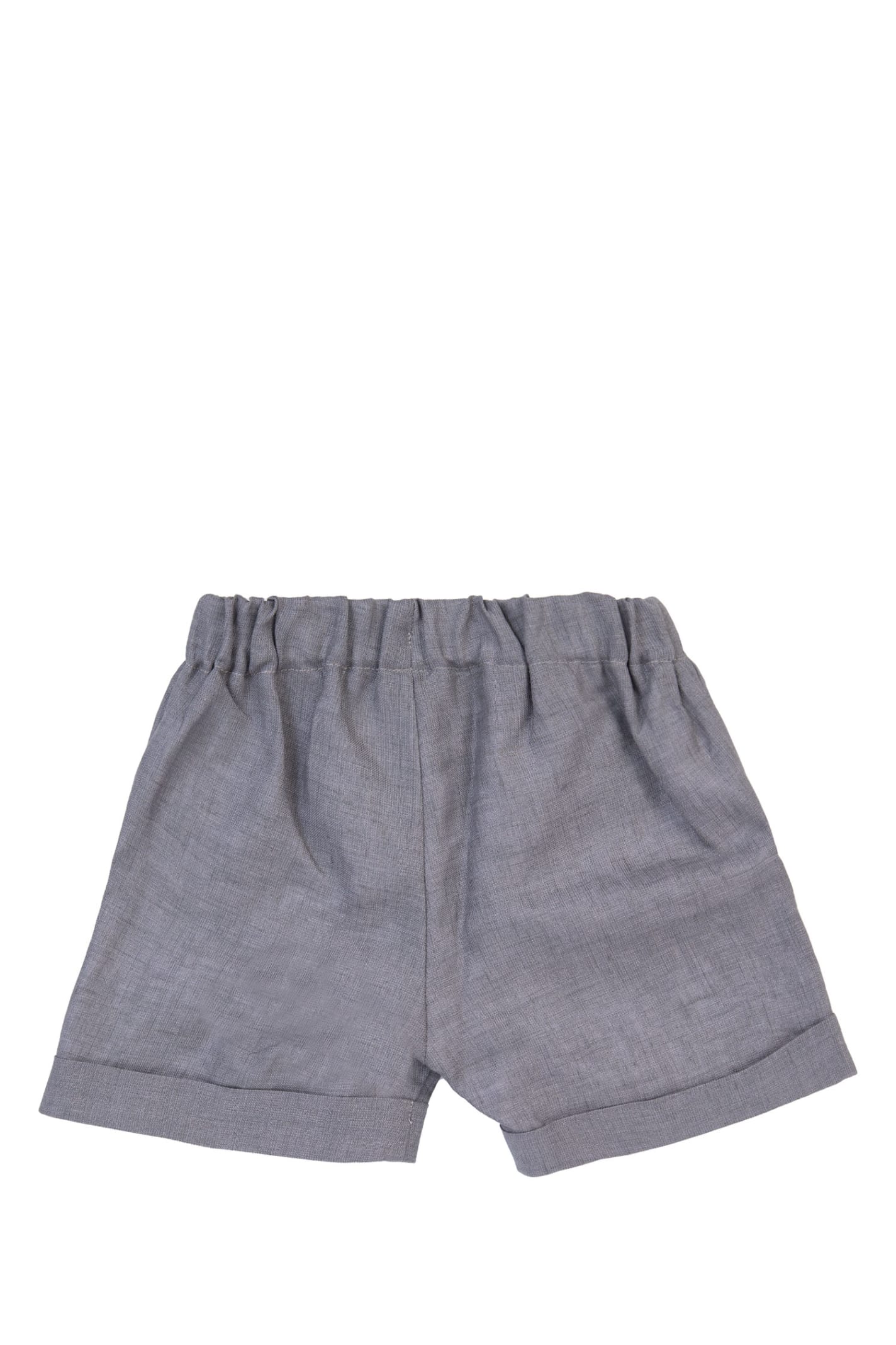 Shop La Stupenderia Linen Shorts In Grey
