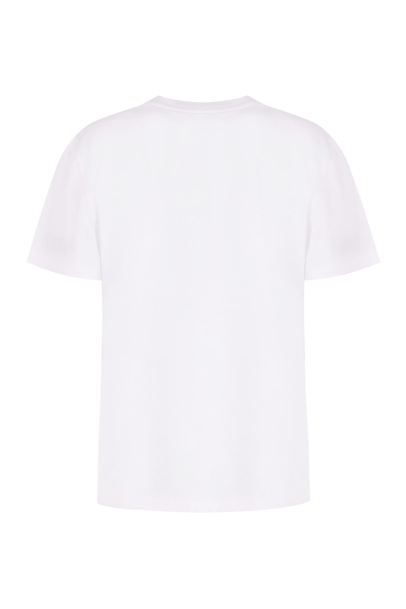 Shop Alberta Ferretti Cotton Crew-neck T-shirt In White