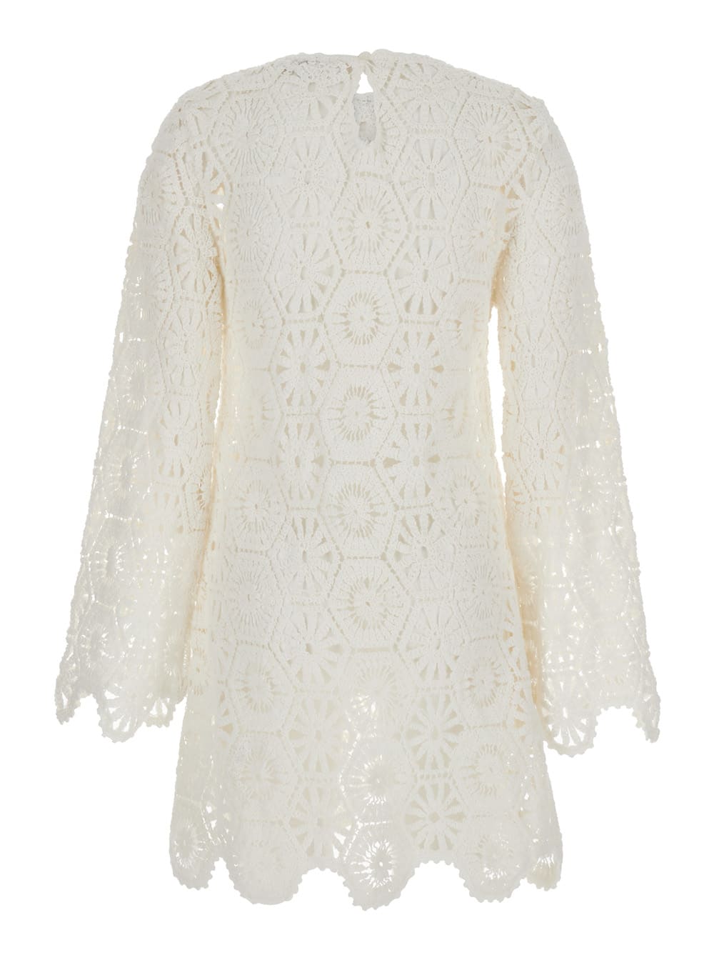 Shop Sea New York Lakshmi White Mini Tunic Dress In Crochet Woman