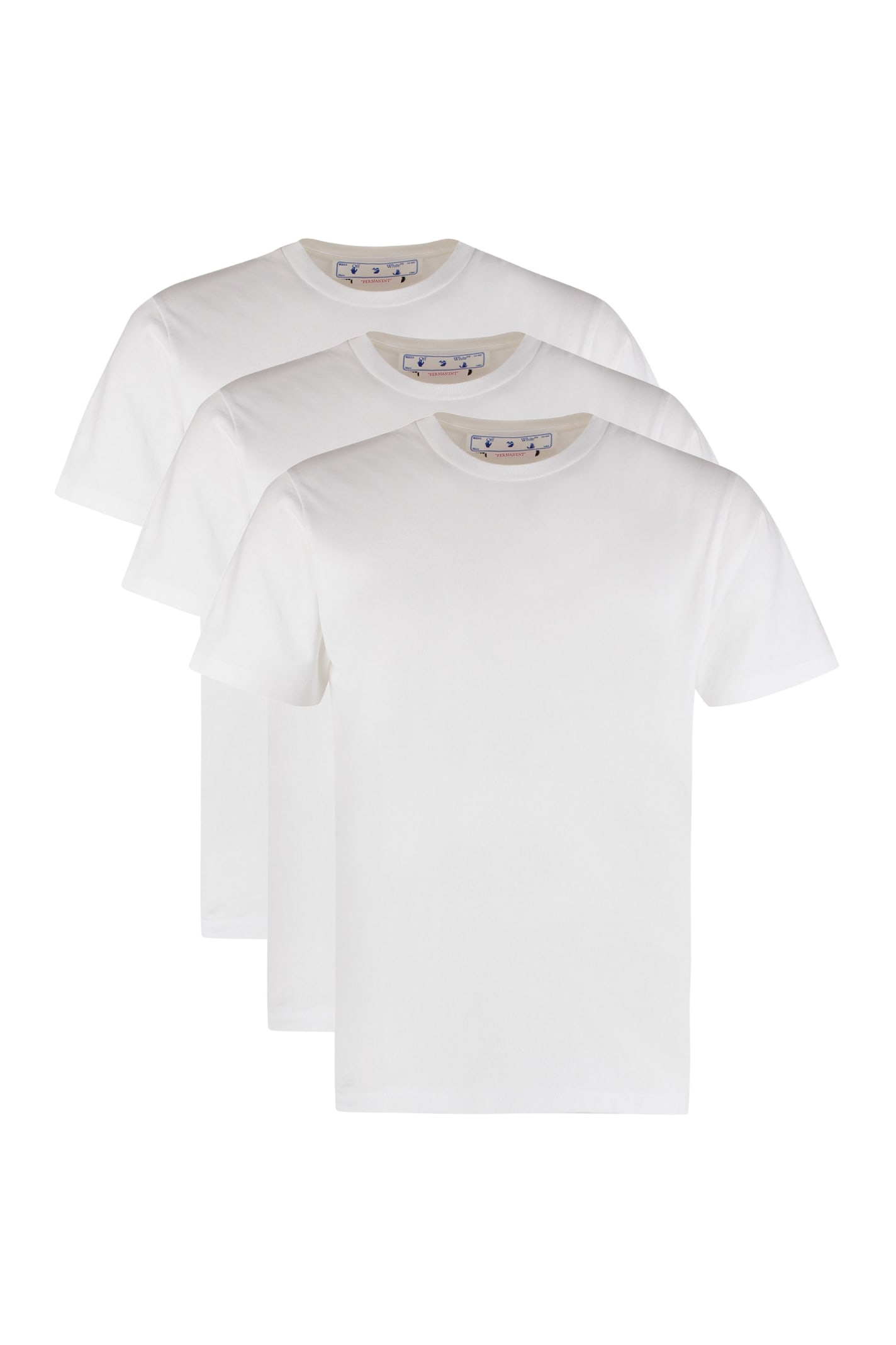 Shop Off-white Set Of Three Cotton T-shirts In White