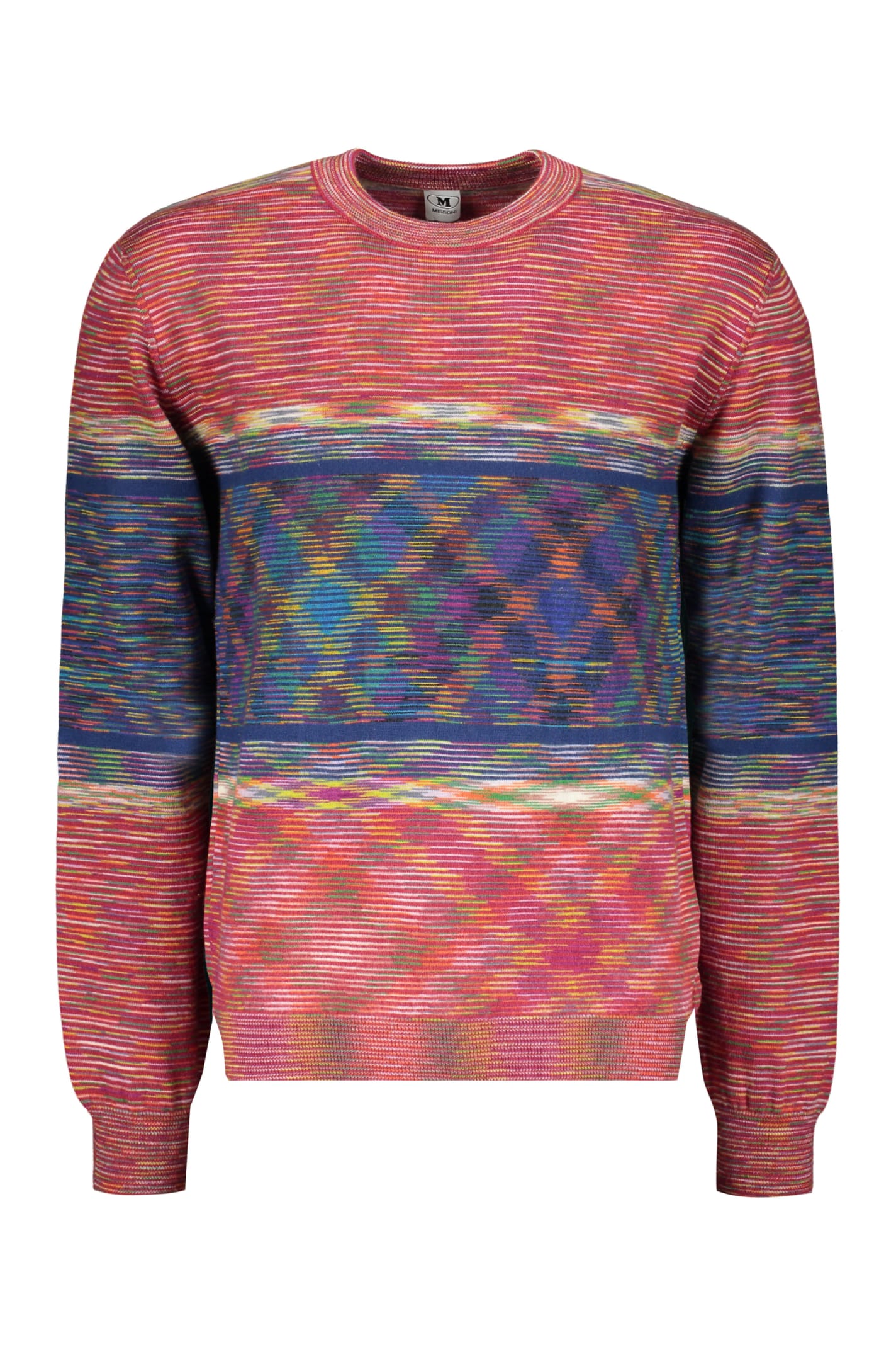 Missoni Crew-neck Wool Sweater In Red