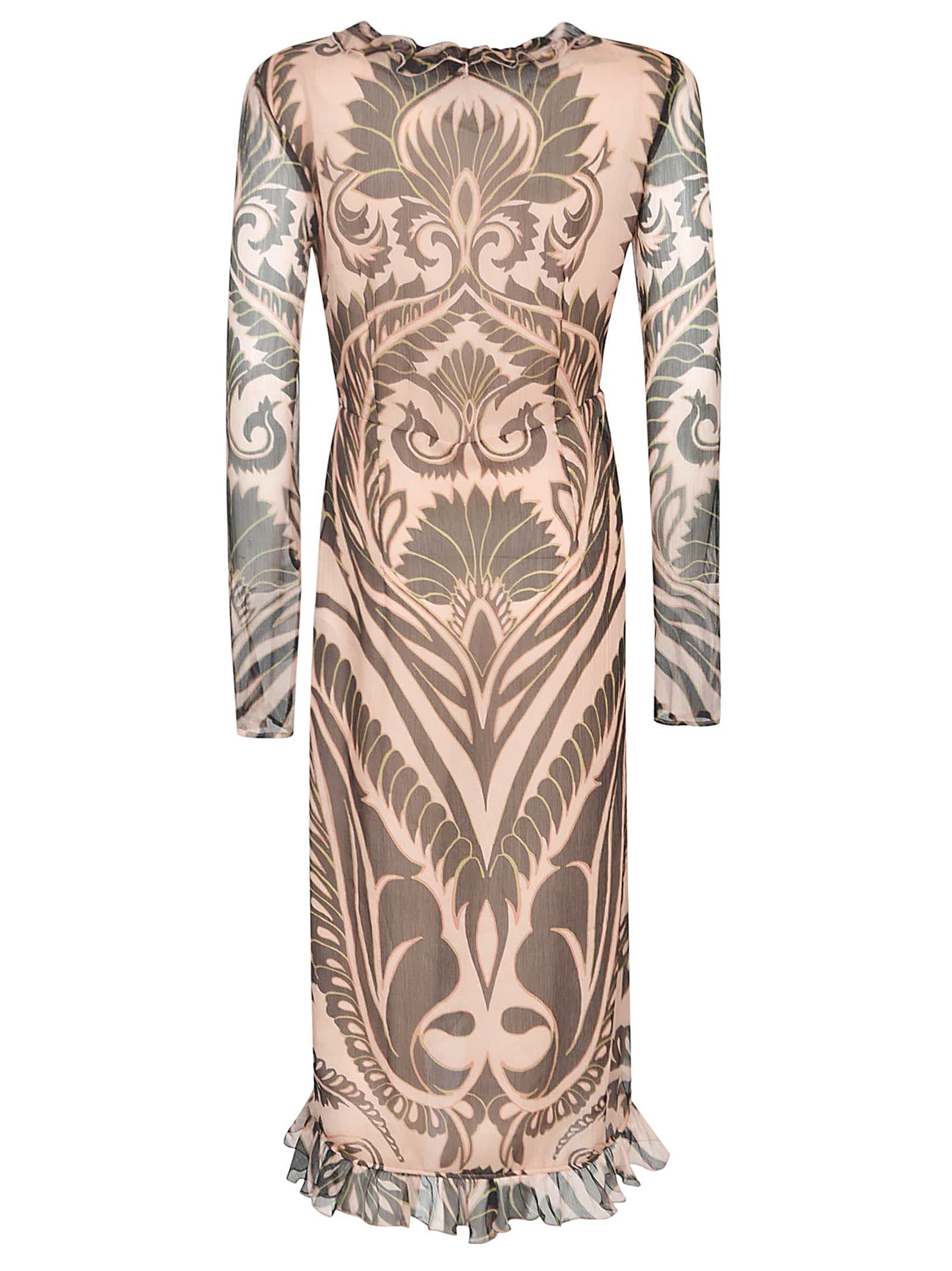 Shop Etro Ruffle Trimmed All-over Printed Dress In .