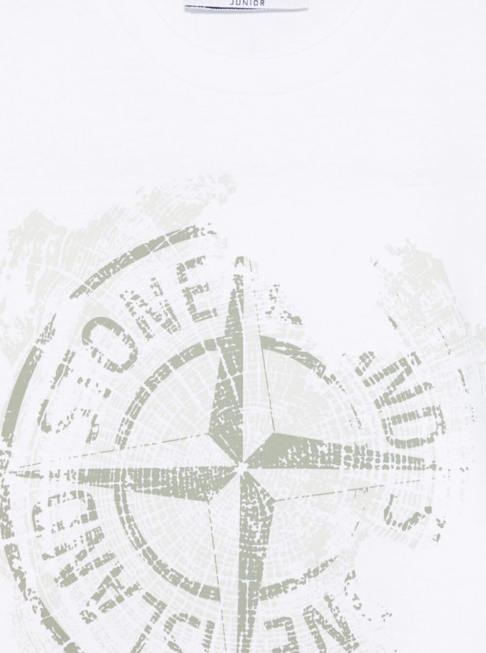 Stone Island Junior Compass-print T-shirt In White