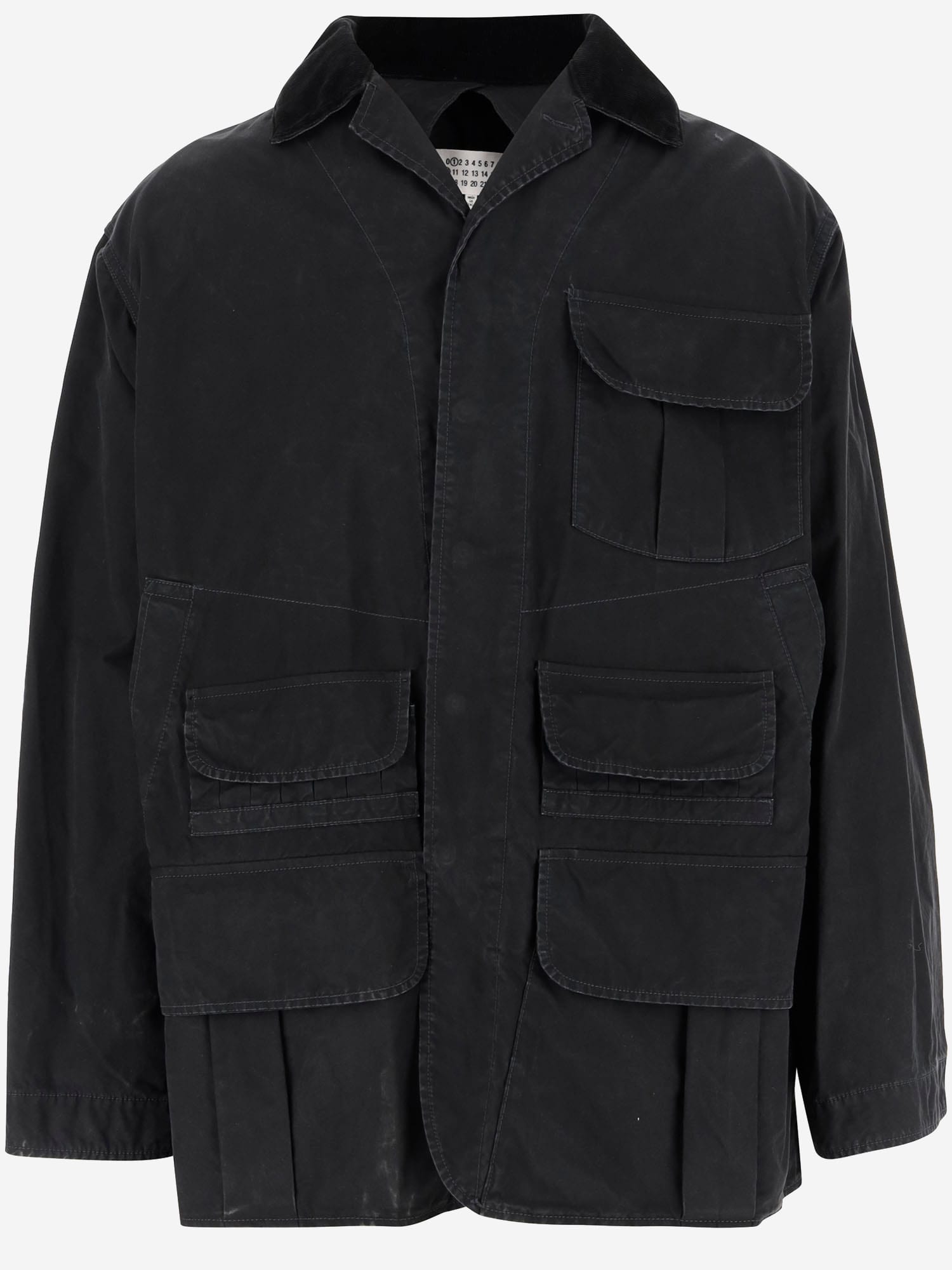 Shop Maison Margiela Cotton Cargo Jacket In Black