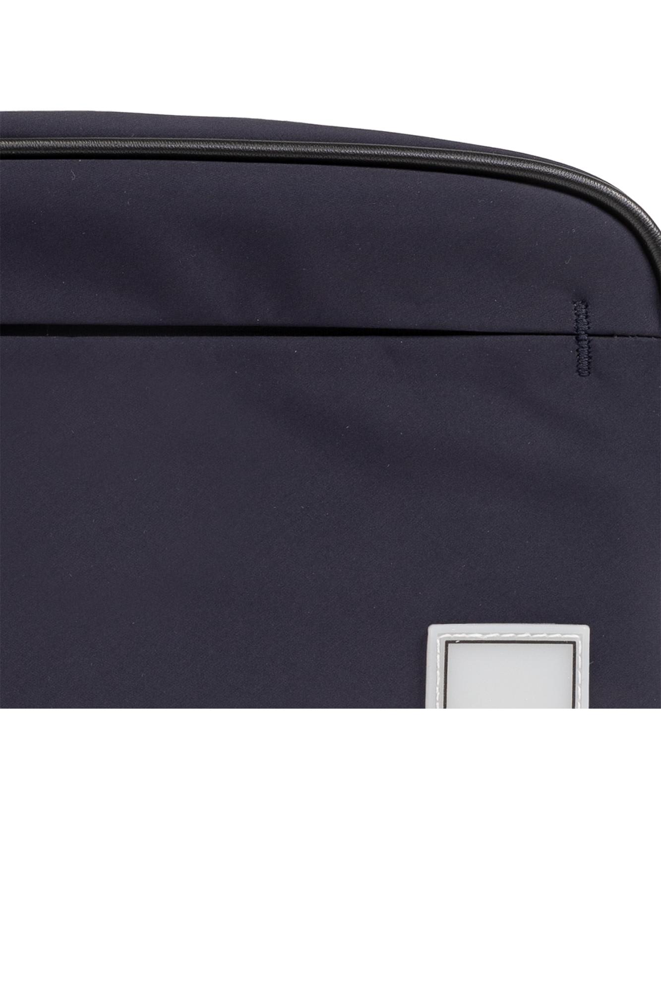 Shop Emporio Armani Wash Bag With Logo In Blu