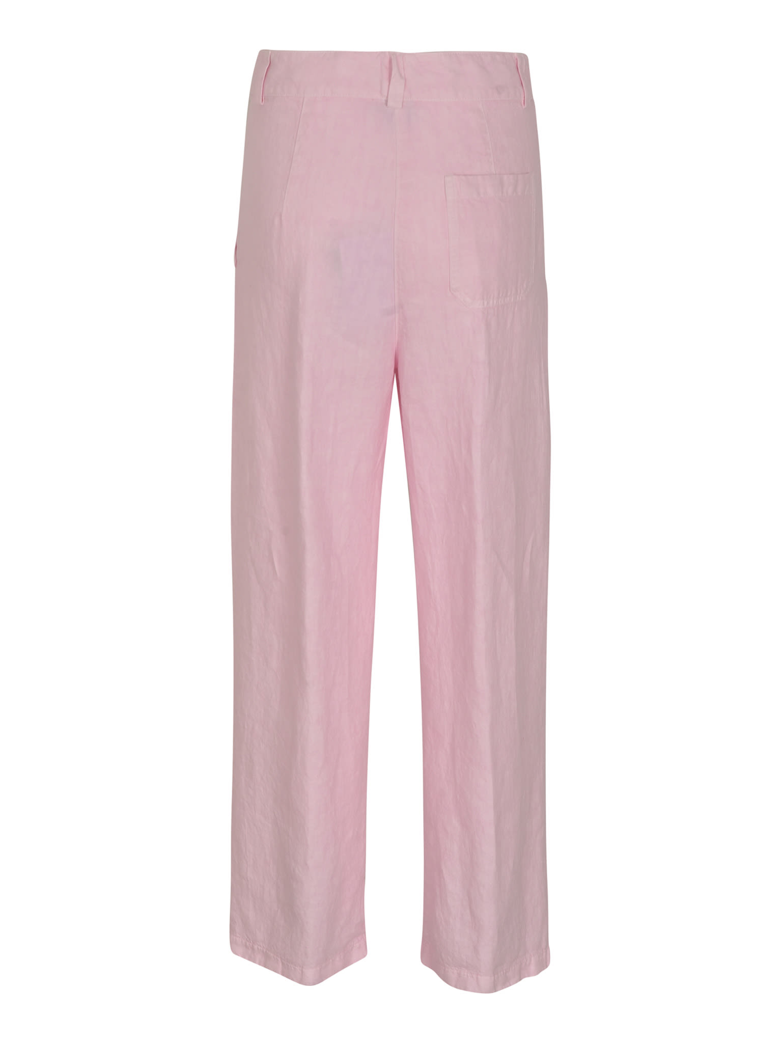 Shop Aspesi Patched Pocket Straight Leg Plain Trousers In Pink