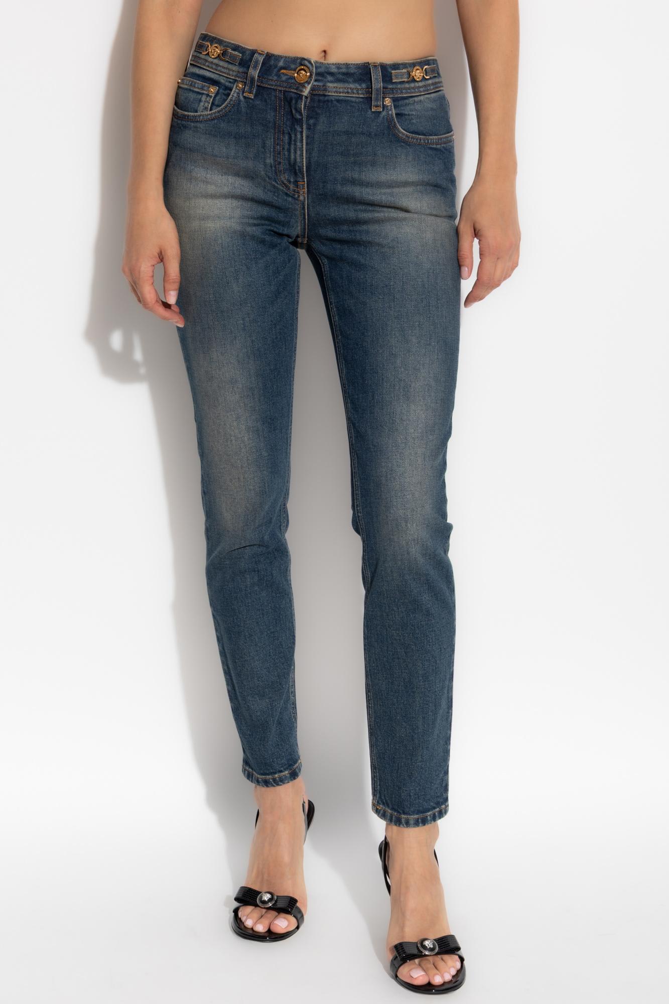 Versace Jeans With Tapered Legs In Blue