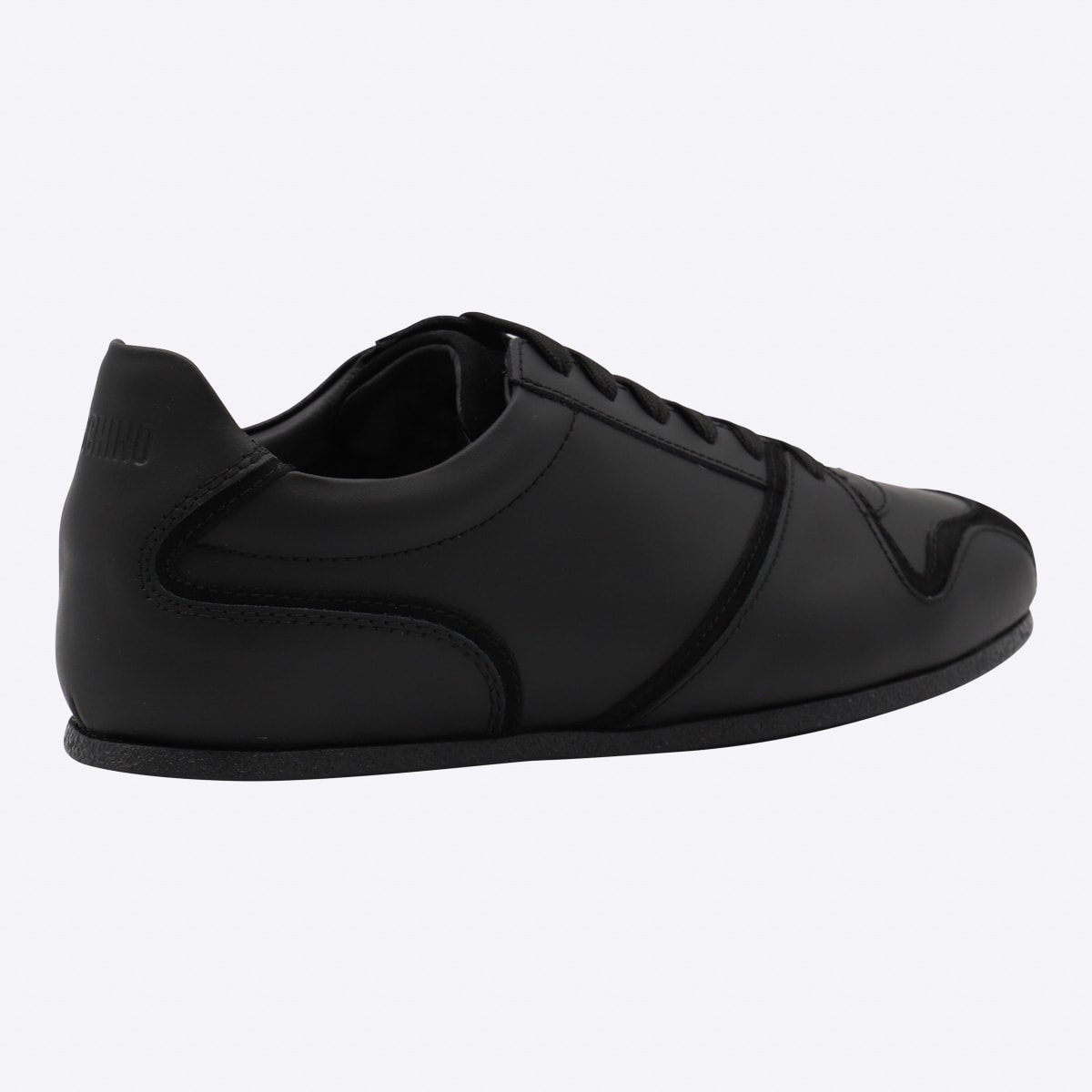 Moschino Low Top Sneakers Rubber Sole In Black