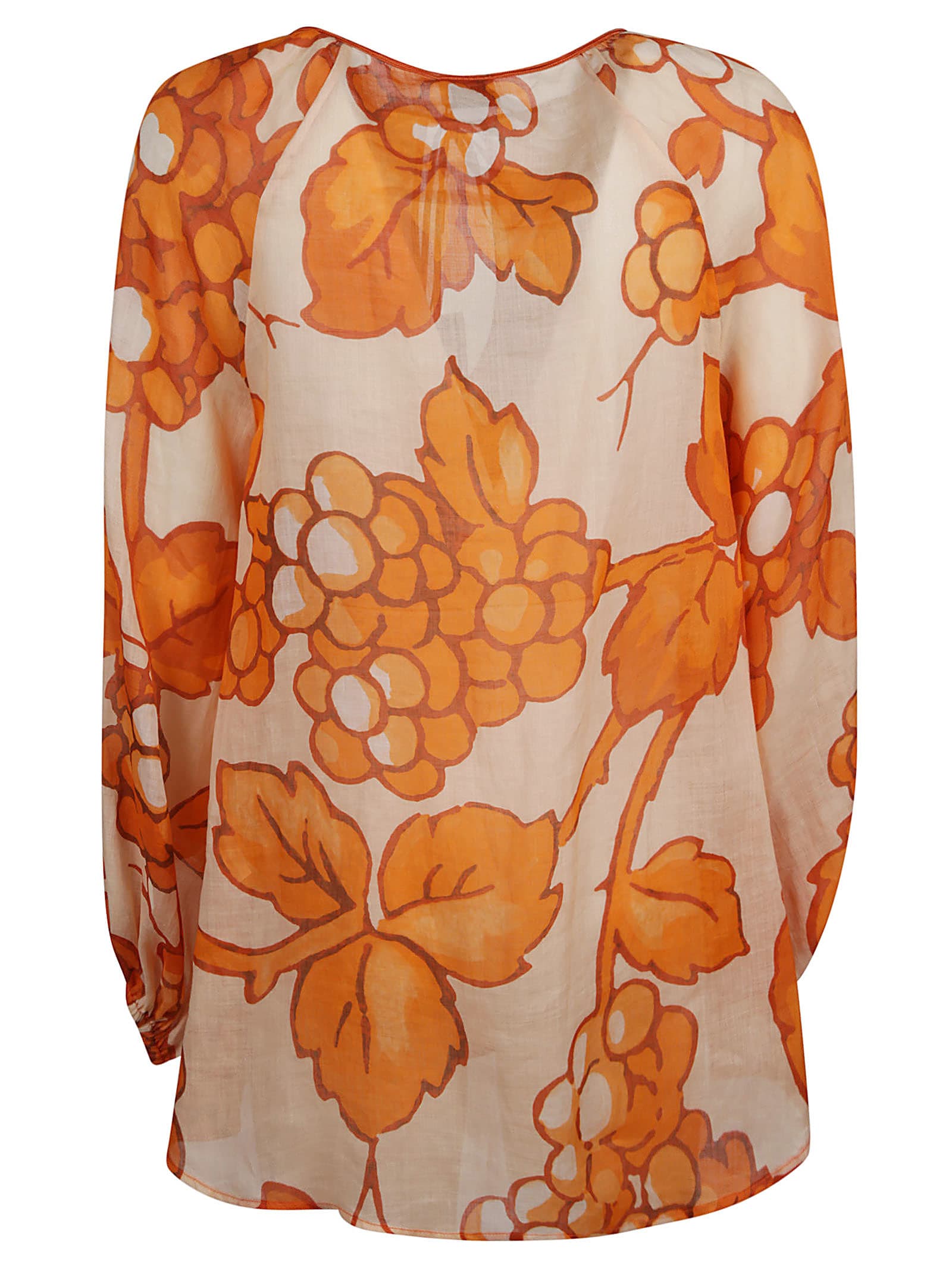 Shop Etro Floral Printed Blouse In Orange