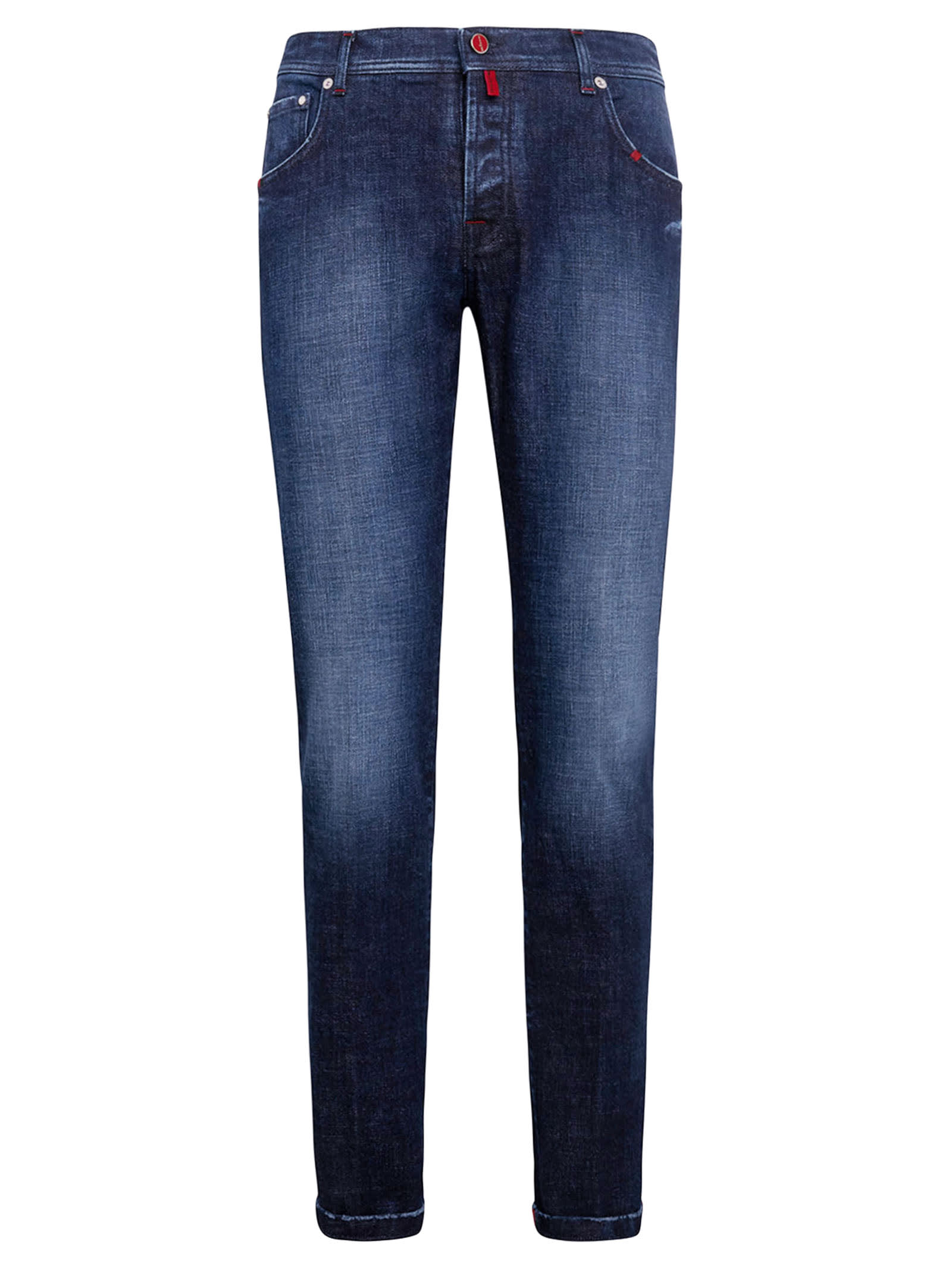 Kiton Trousers Cotton In Indigo