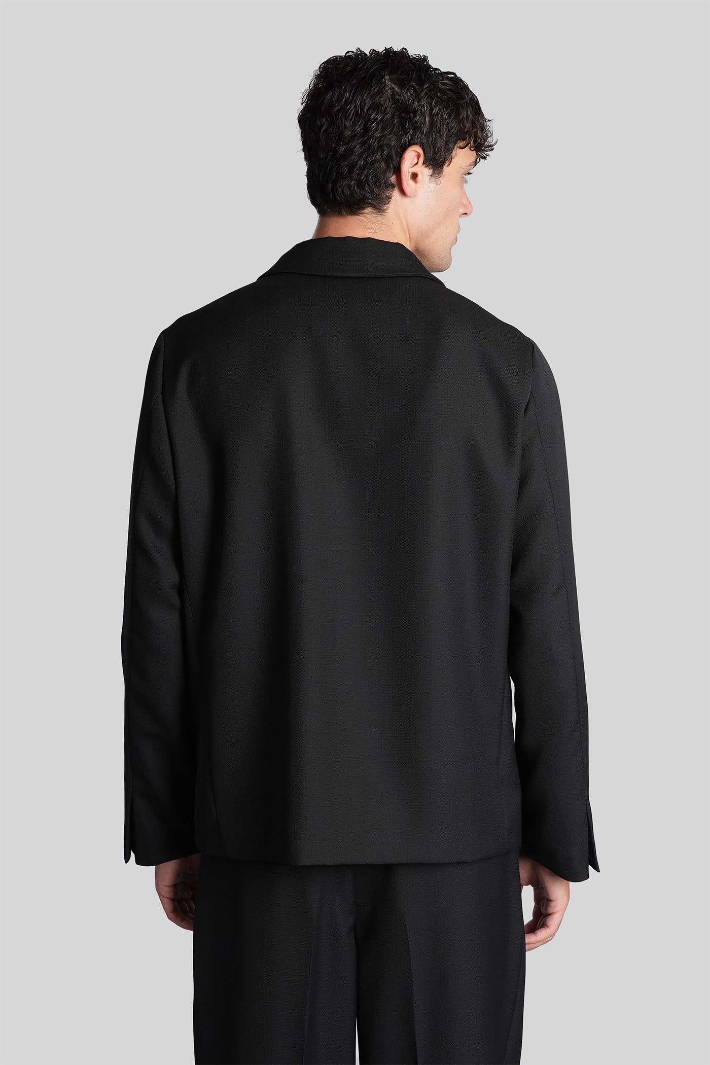 Costumein Mike Shirt In Black Wool In Black