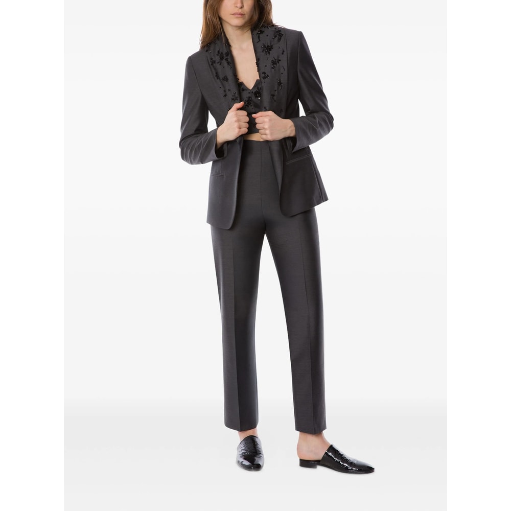 Alberta Ferretti Alberta Ferreti Grey Viscose Cropped Pants In Gray