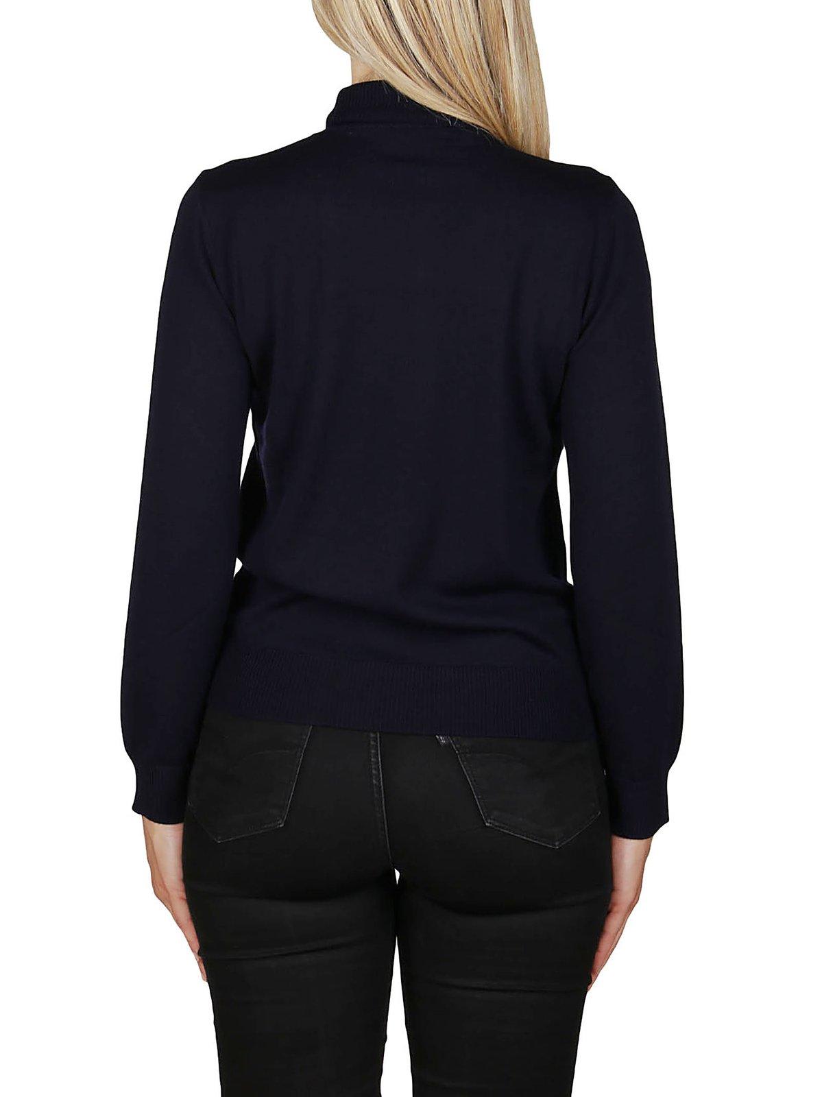 Shop Apc Fine Knit Turtleneck Jumper In Iak Dark Navy