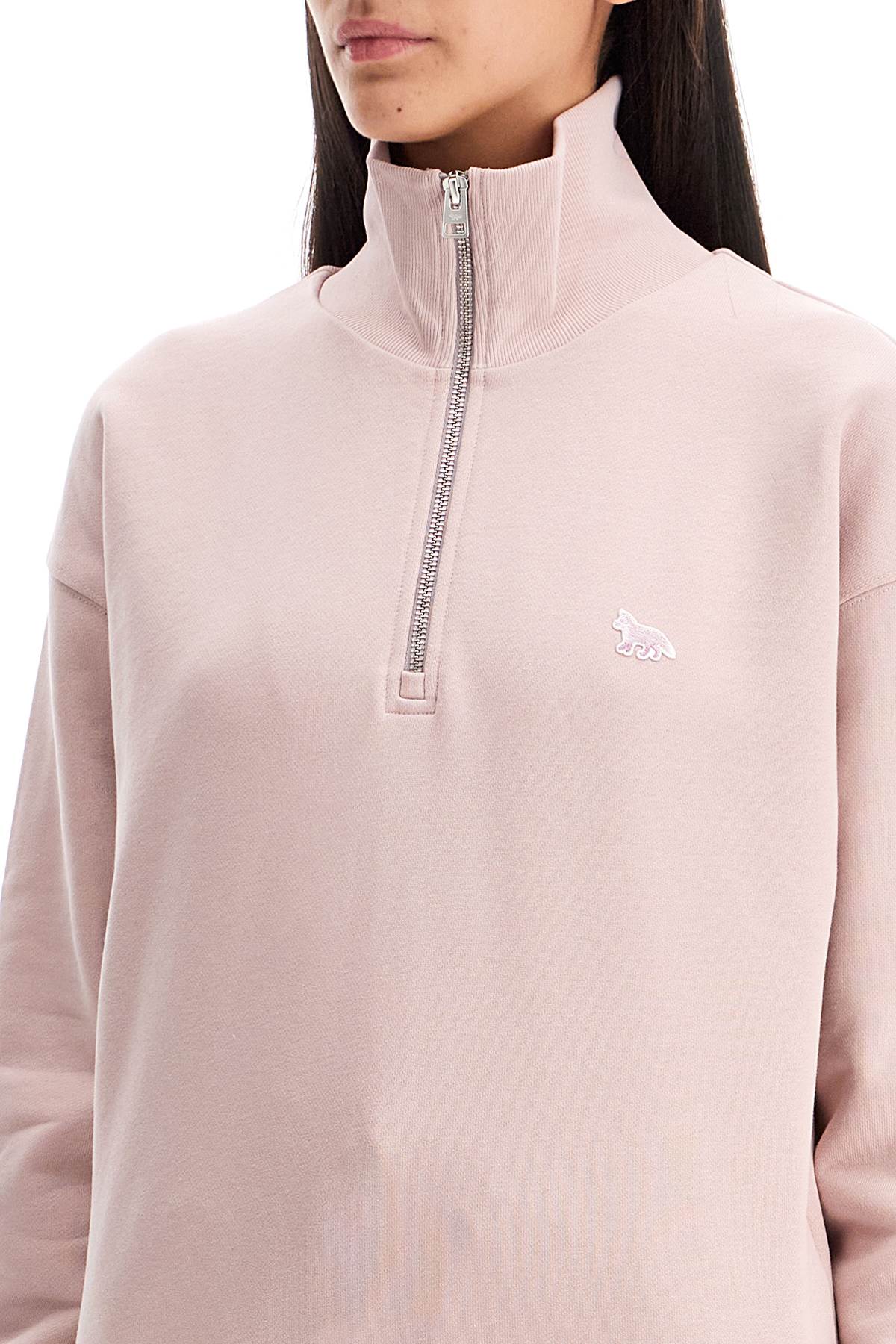 Shop Maison Kitsuné High-neck Baby Fox Sweatshirt In Snapdragon (pink)