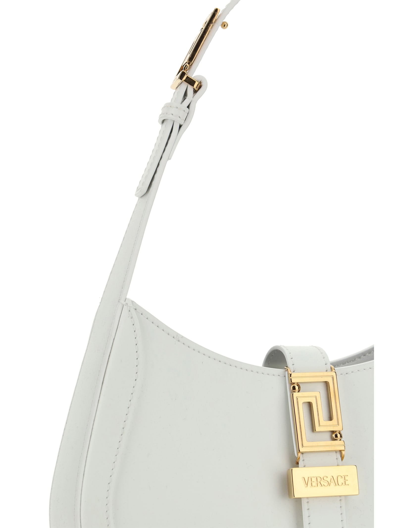 Shop Versace Greca Goddess Handbags In White