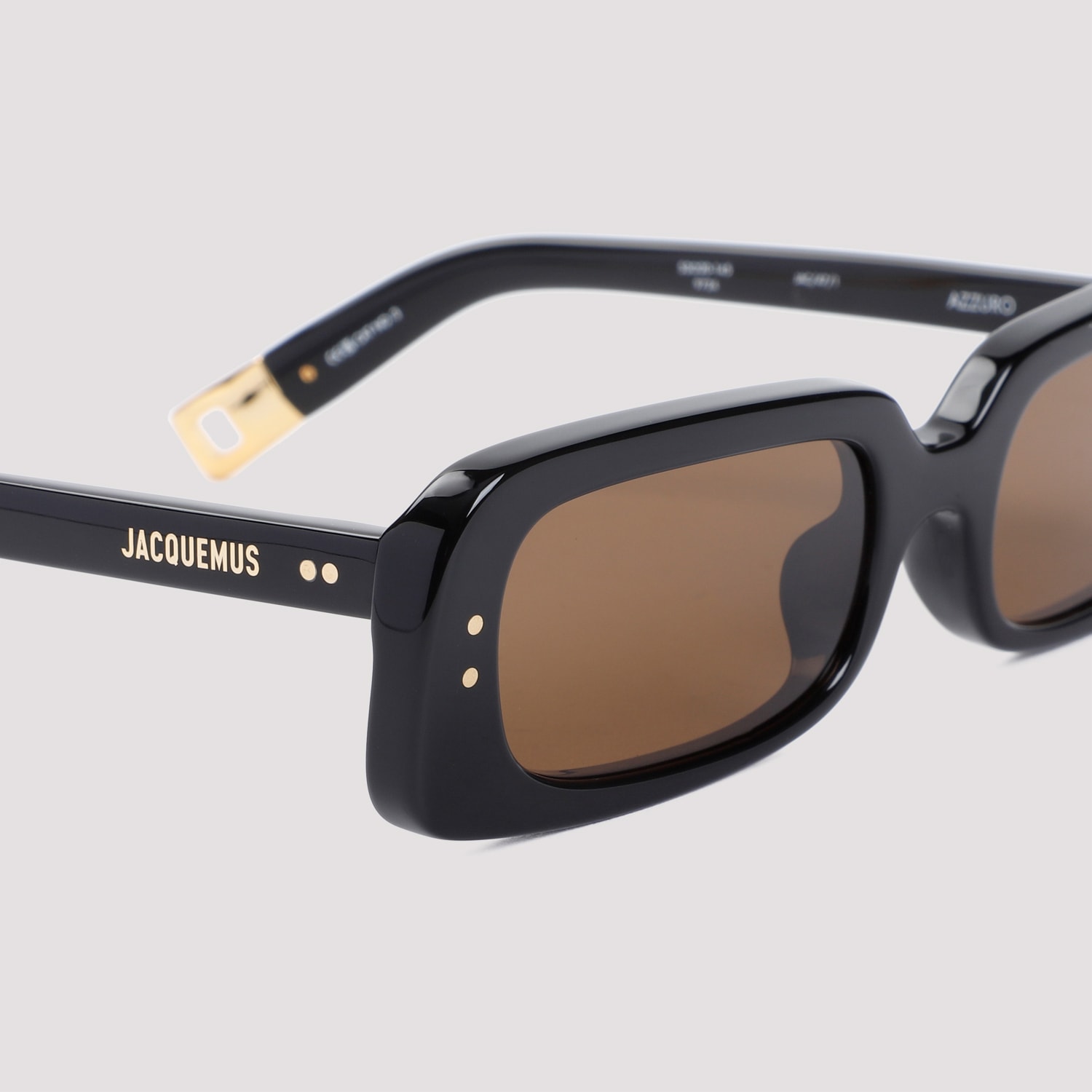 Shop Jacquemus Les Lunettes Sunglasses In Black Yellow Gold Brown