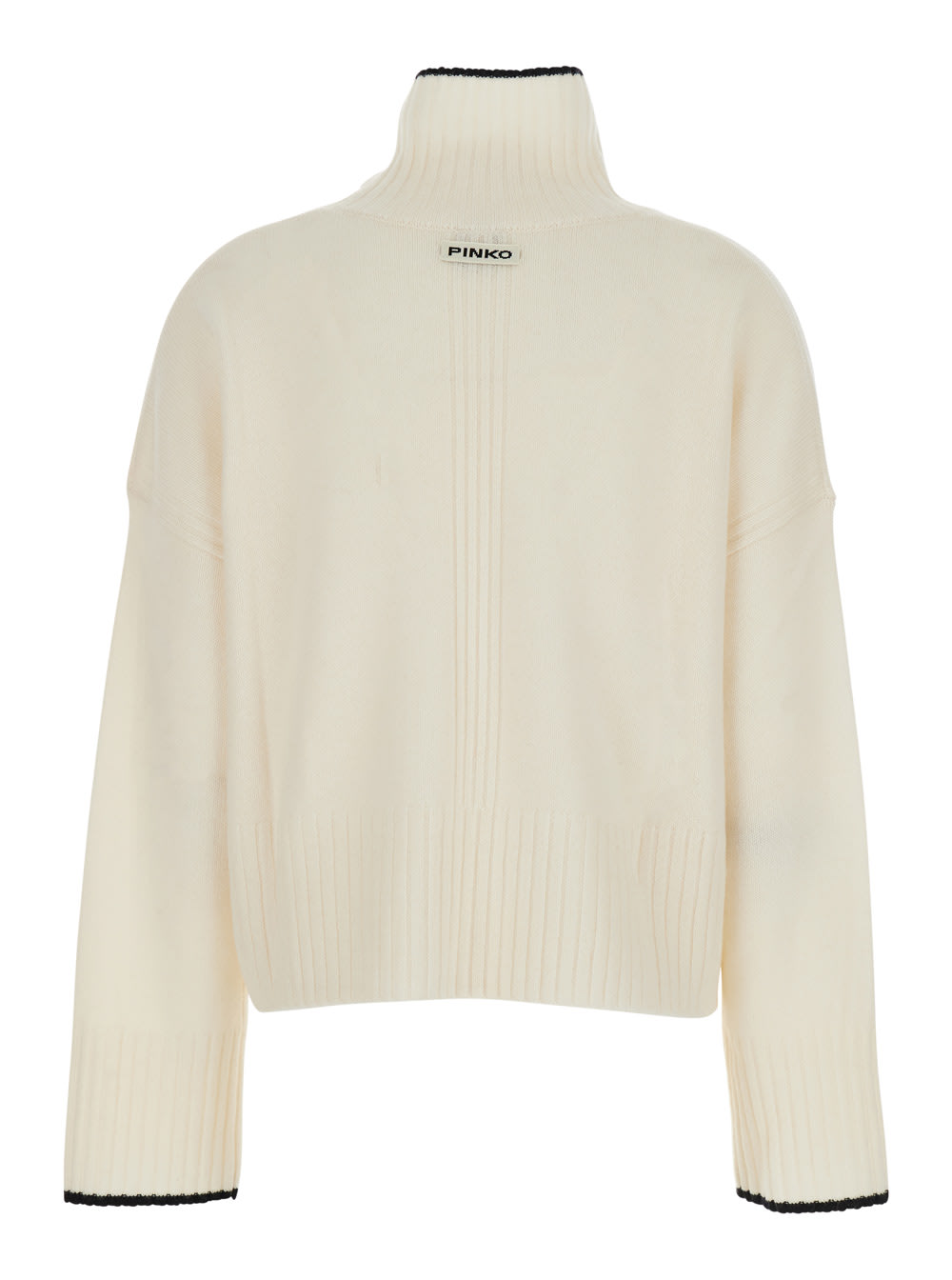 Pinko Falkland Wool And Cashmere Turtleneck Sweater In White