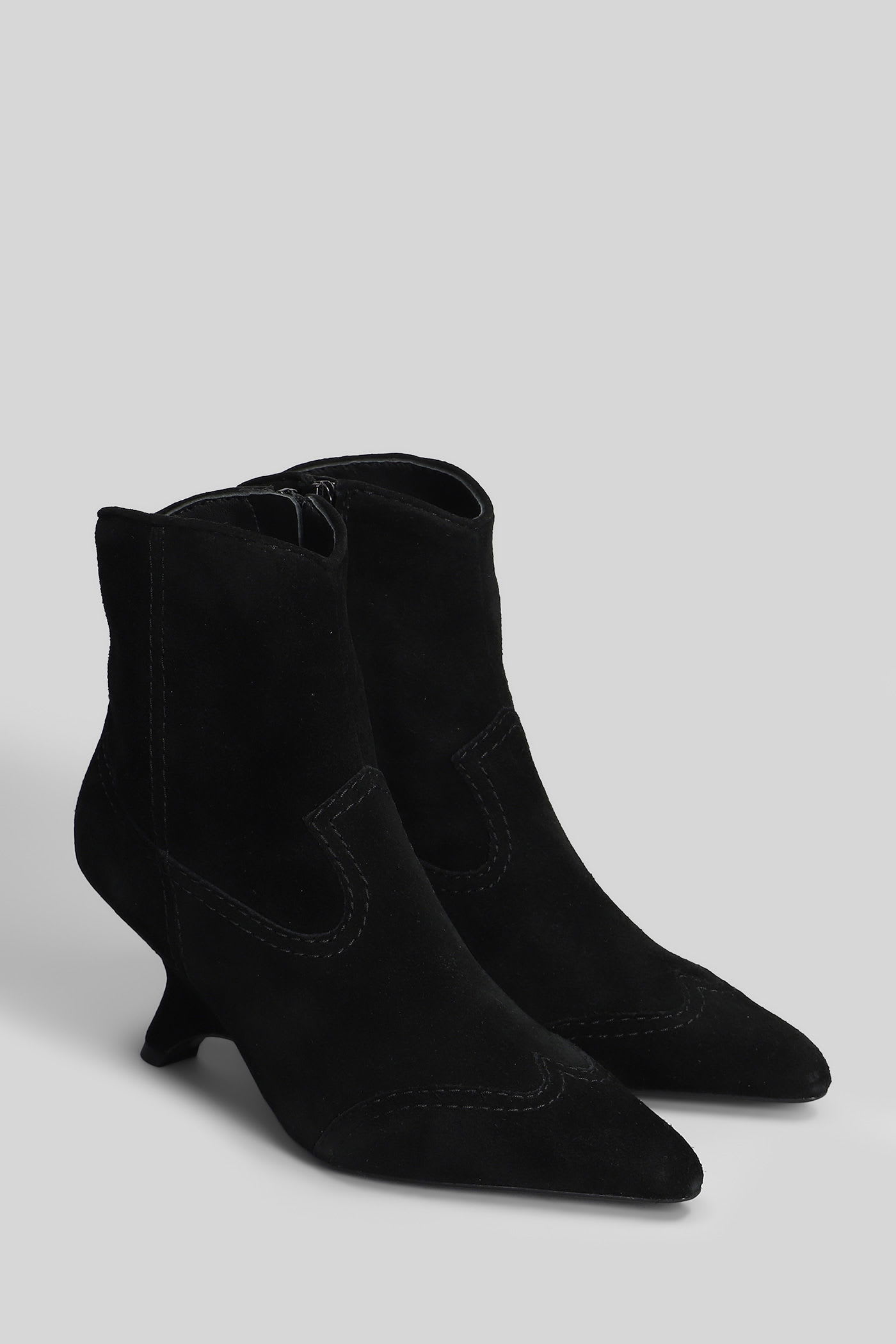 Simkhai Shadow High Heels Ankle Boots In Black Suede In Black