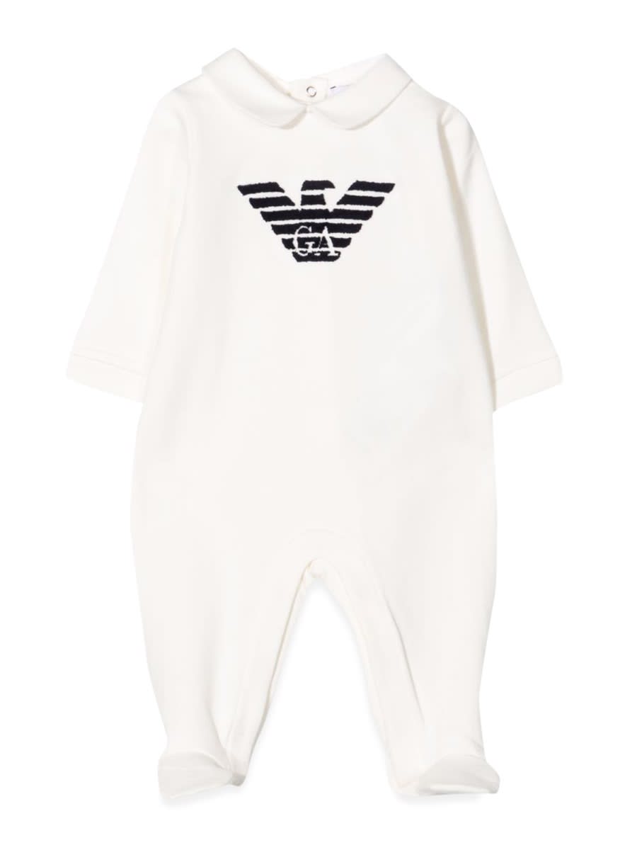 Emporio Armani Babies' Romper Suit In Ivory