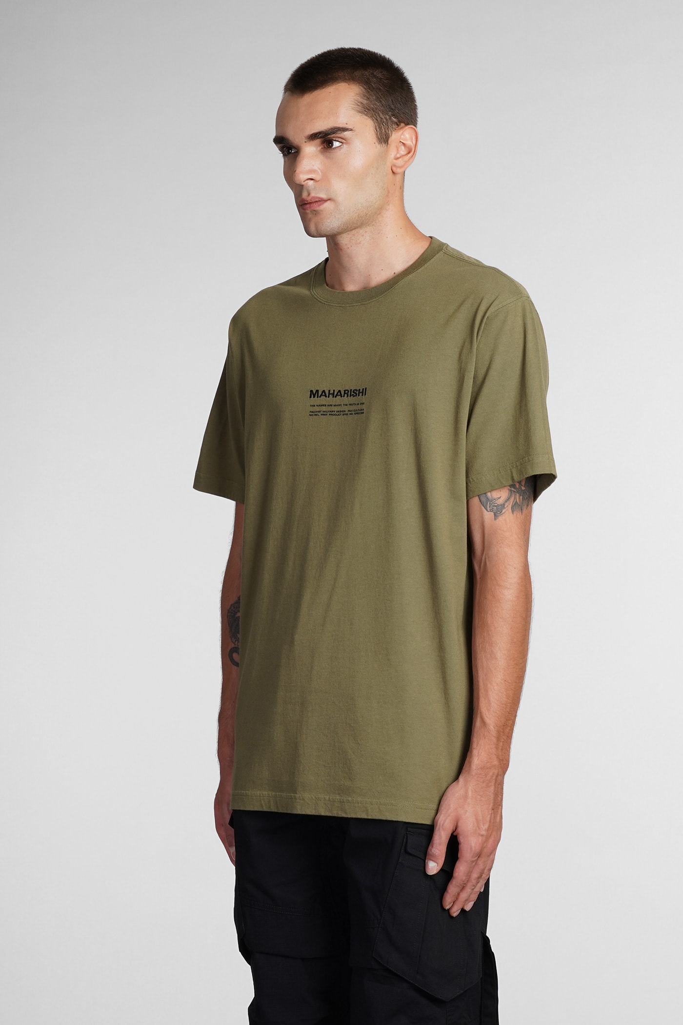 Shop Maharishi T-shirt In Green Cotton