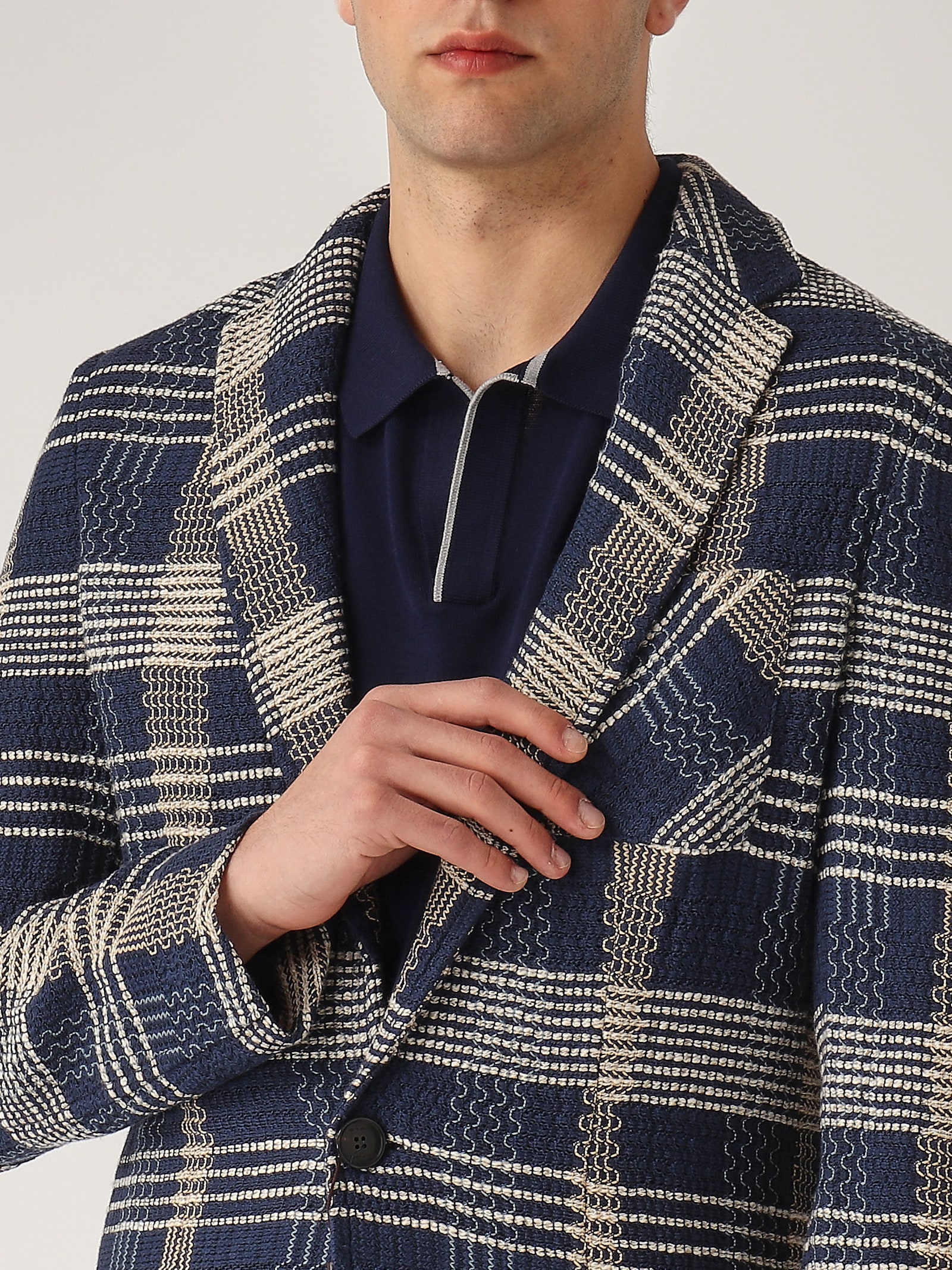 Etro Knitted Jacket Half-lined Jacket In Blue