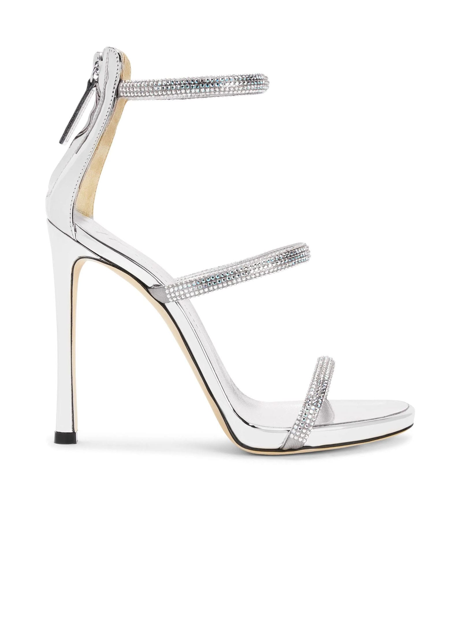 Silver-tone Leather Harmony Sandals