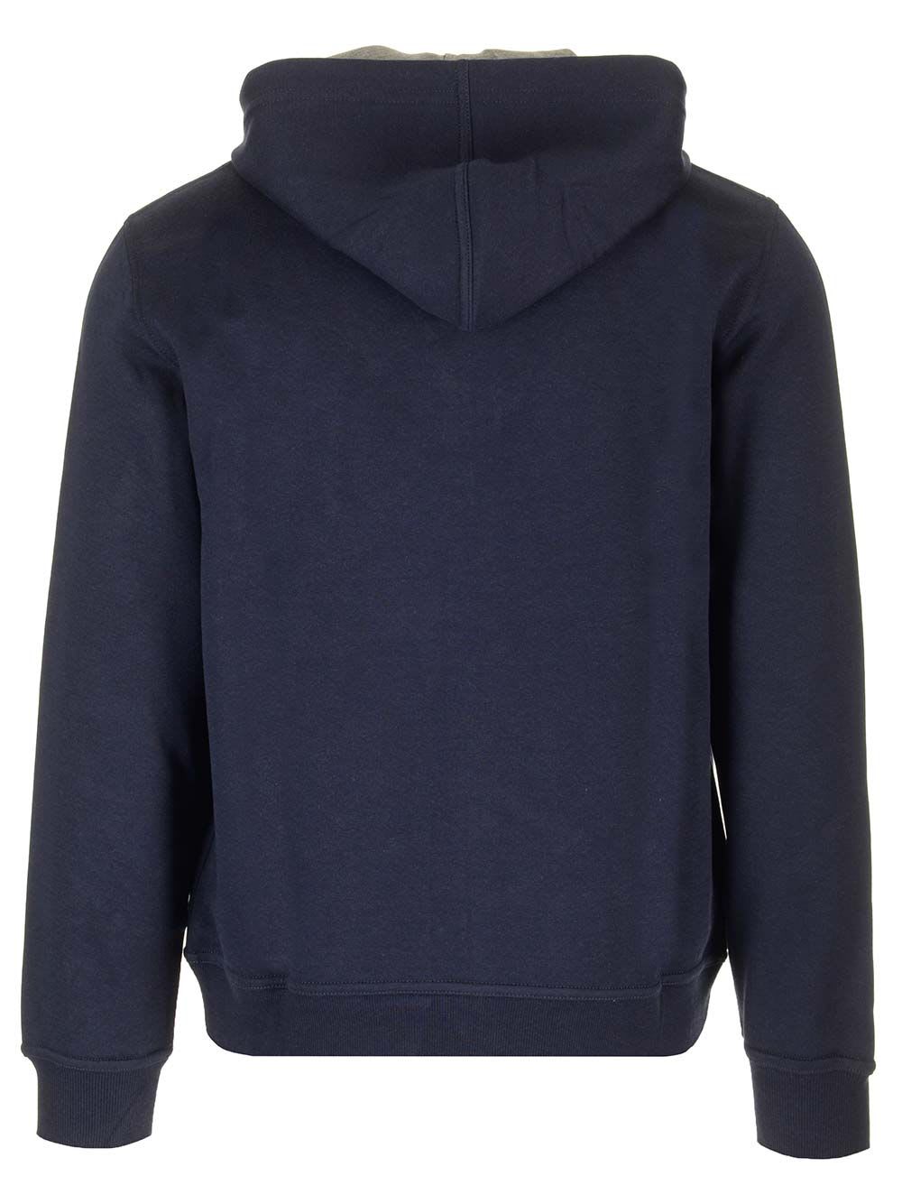 Shop Brunello Cucinelli Zipped Hoodie In Blue