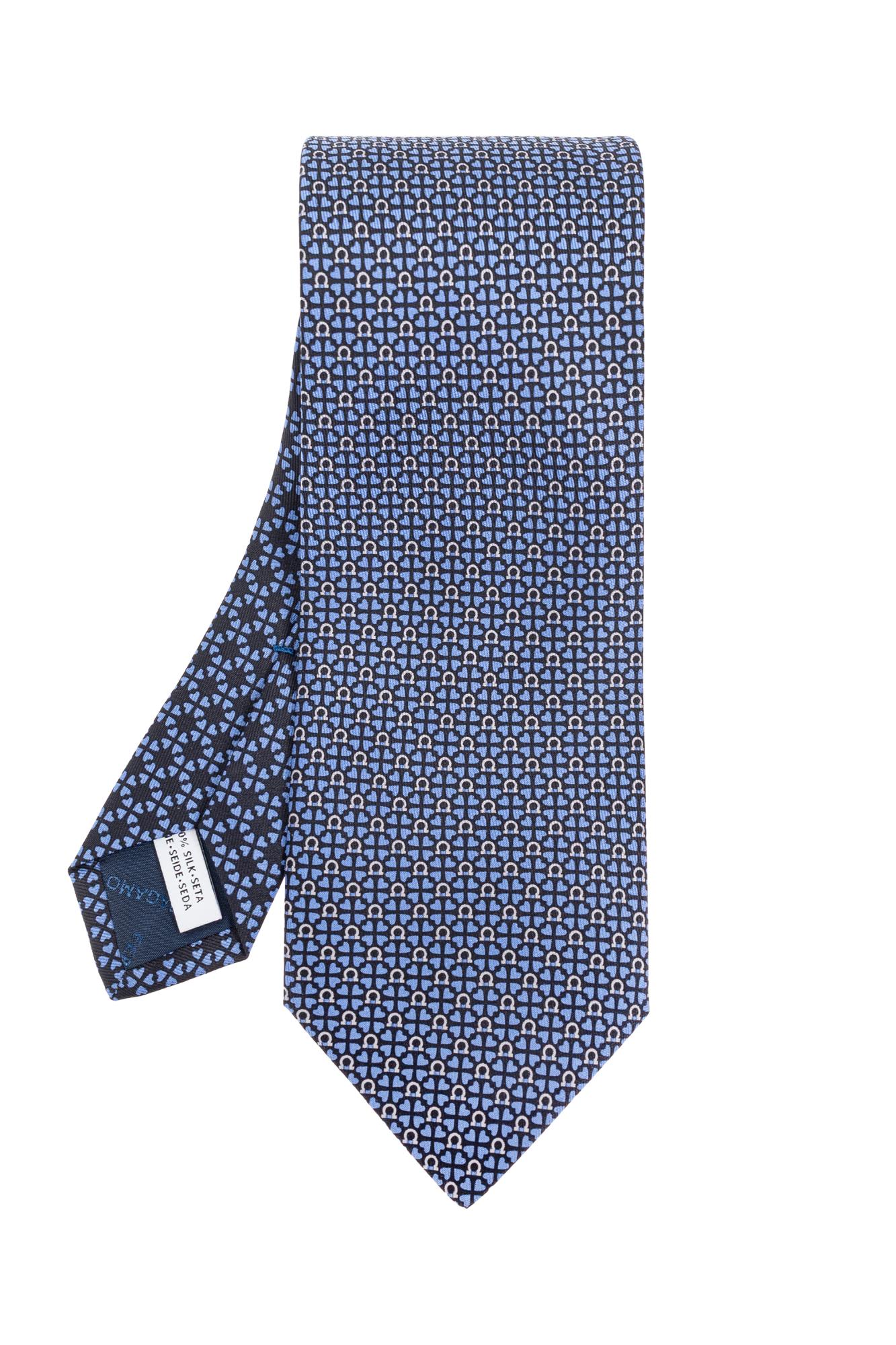 Ferragamo Silk Tie In Blue
