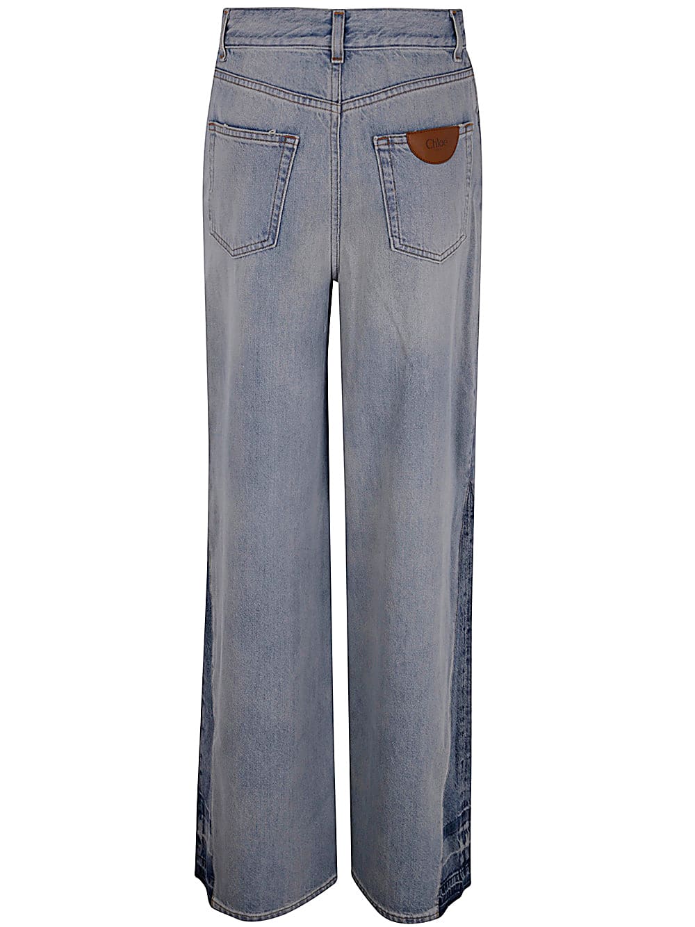 Shop Chloé Wide Leg Denim In V Graceful Blue