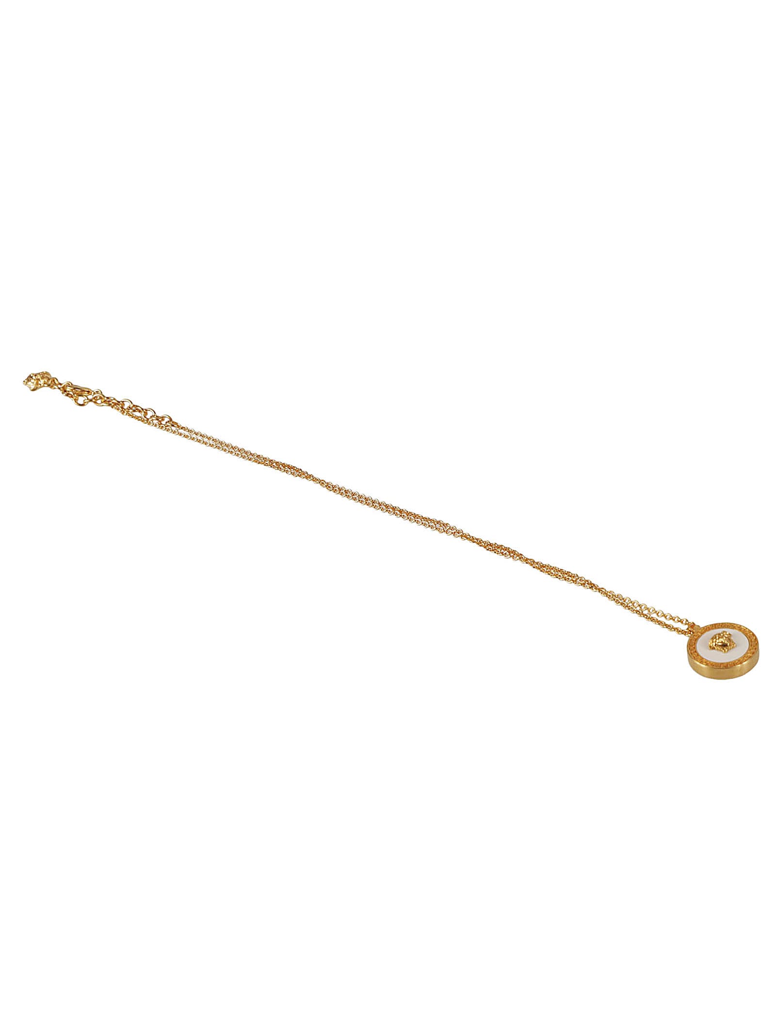 Versace Ux Logo Necklace In Tribute Gold