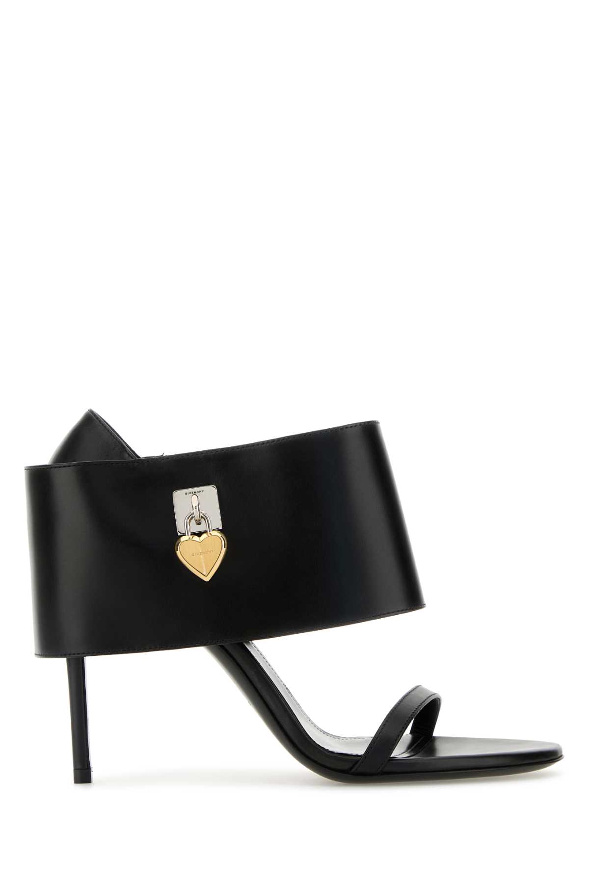 Black Leather Shark Sandals