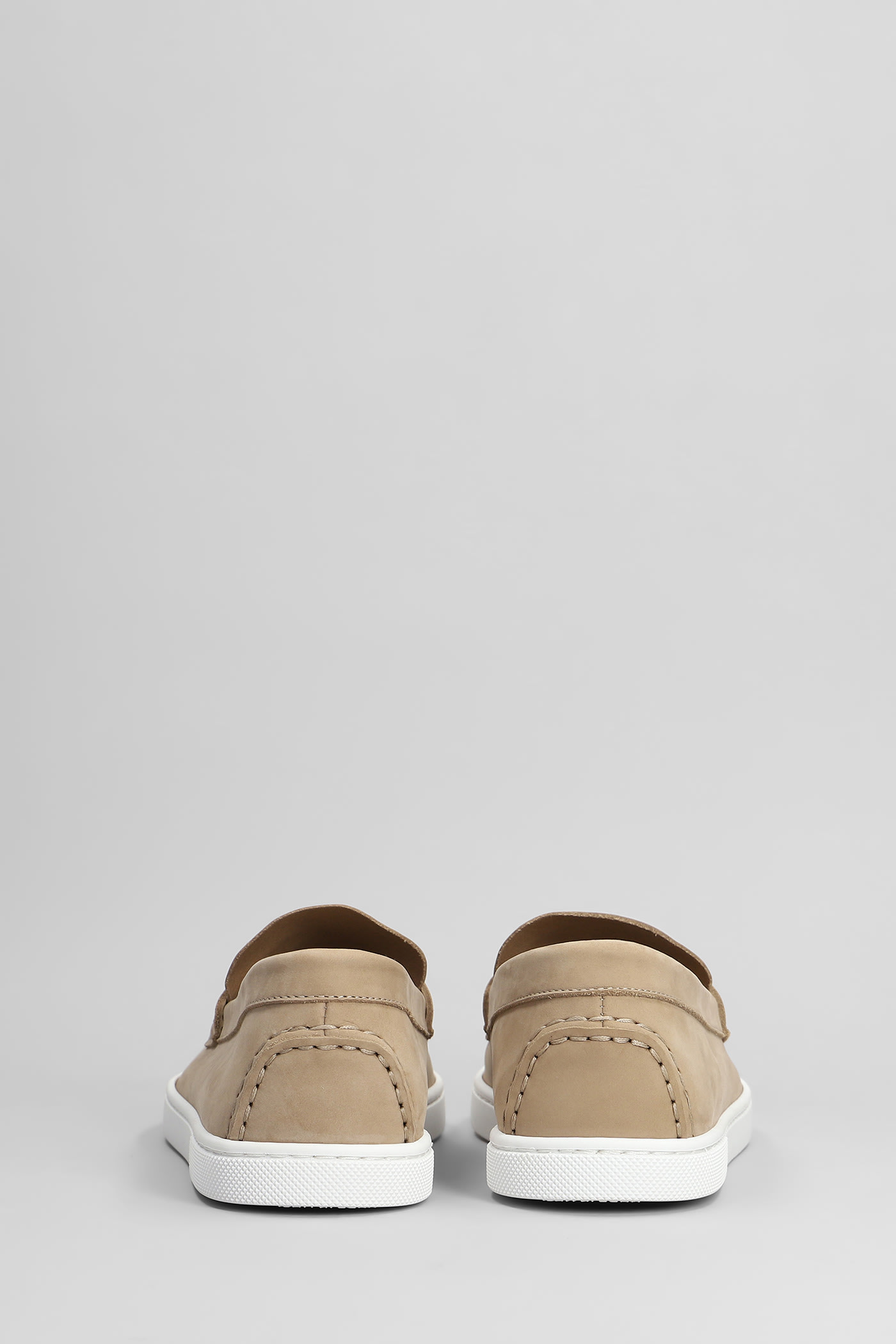 Shop Christian Louboutin Chambeliboat Loafers In Beige Leather