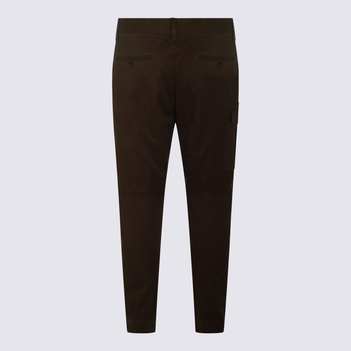 Dsquared2 Olive Cotton Blend Cargo Trousers In Green
