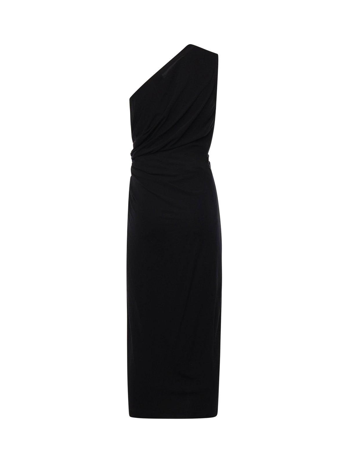 Shop Bottega Veneta Buckle Detailed Sleeveless Midi Dress In Black