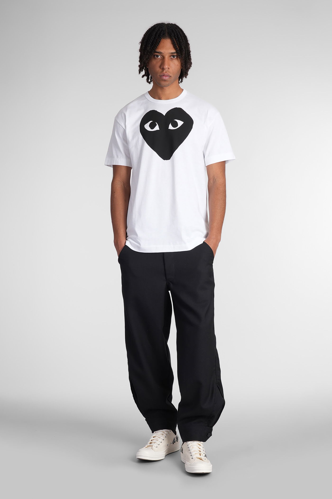 Comme Des Garçons Play Heart Print T-shirt In White