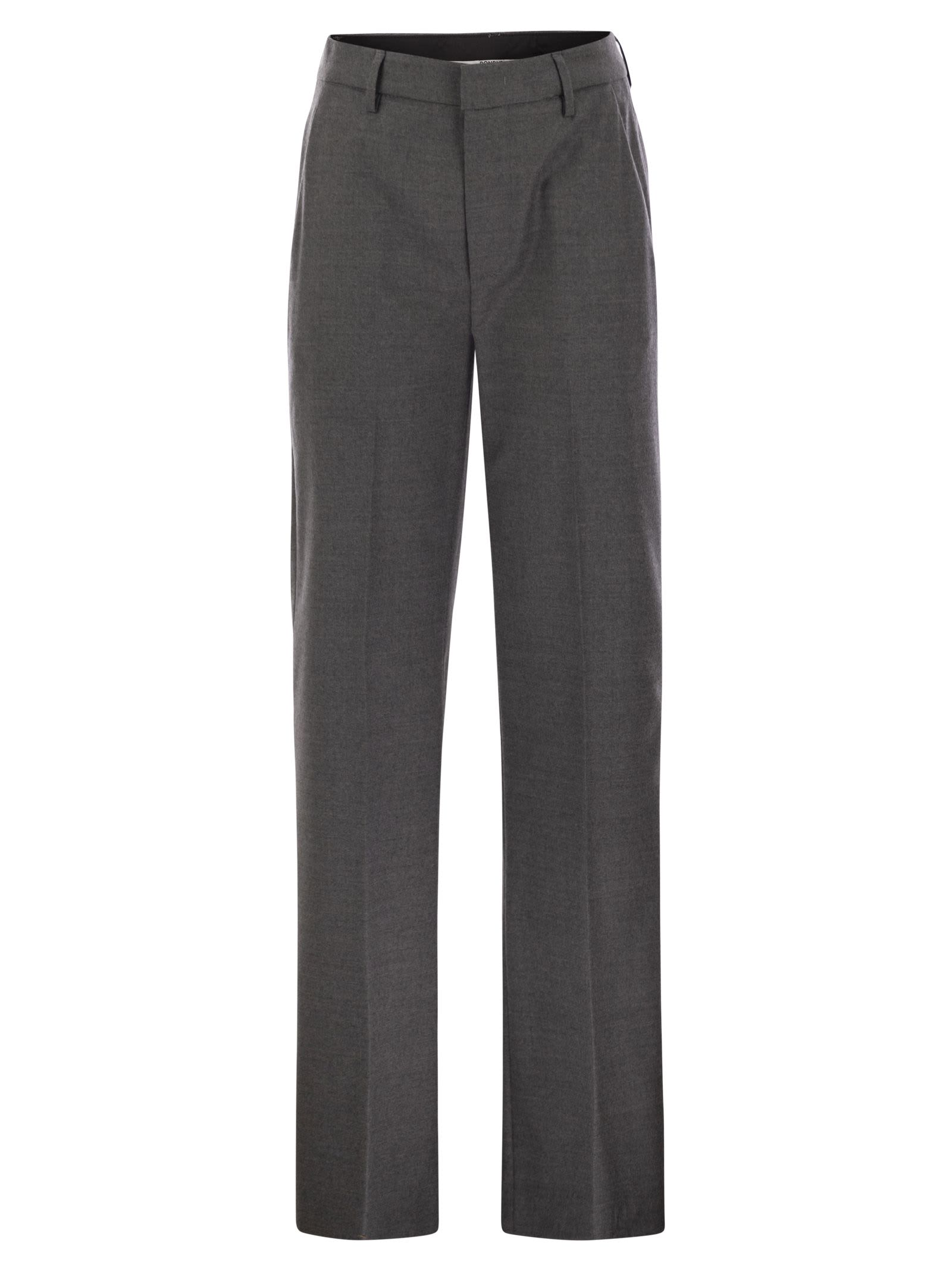 Dondup High Waist Casual Pants In Grey
