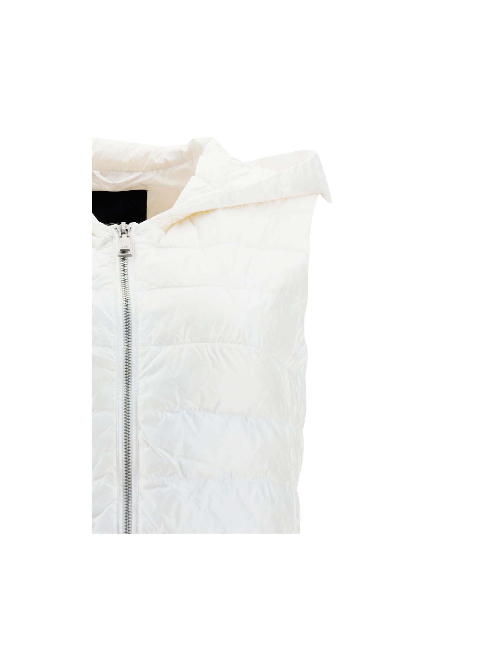 Add Hooded Down Vest In White