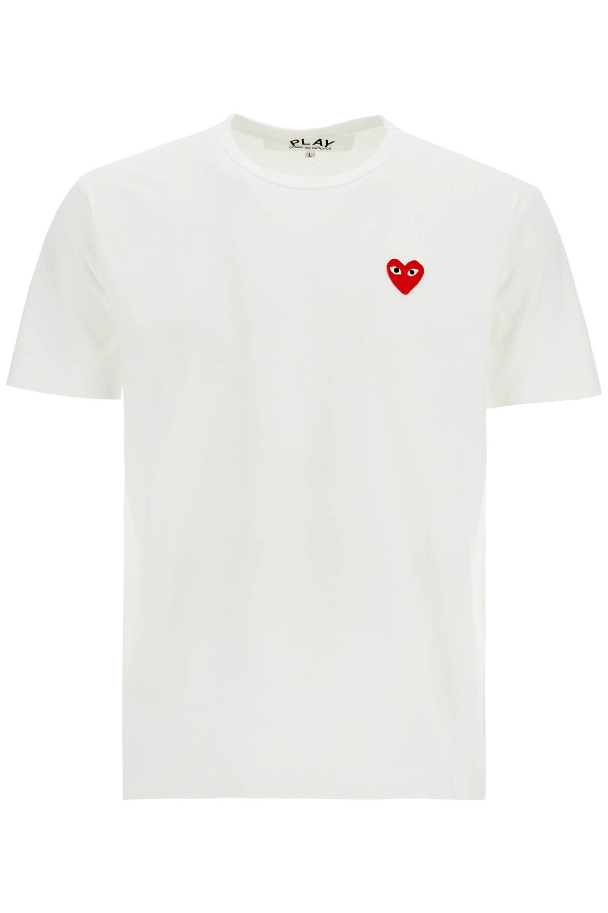 Comme des Garçons Play T-shirt Cotone Bianco Con Logo Cuore Rosso Unisex