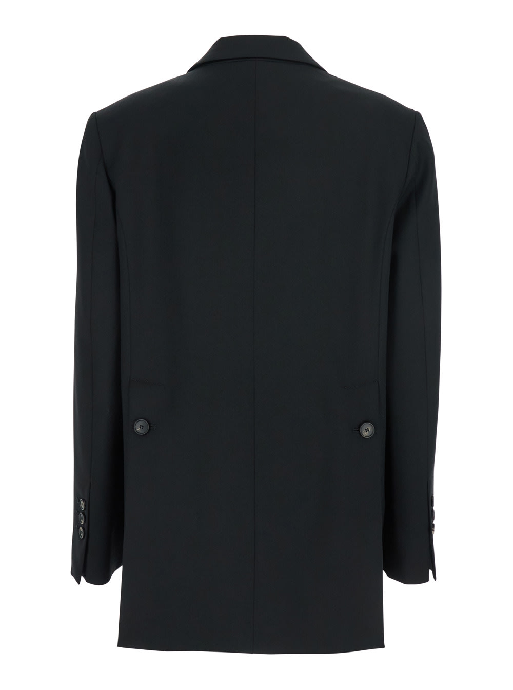 Tela Diver Black Single-breasted Jacket With Notched Revers In Wool Blend Woman In Black