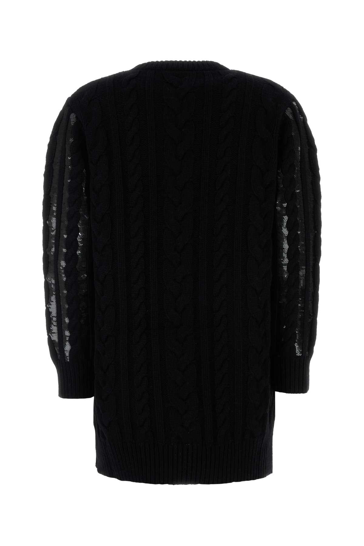 Shop Max Mara Black Wool Blend Mambo Sweater Dress In Nero
