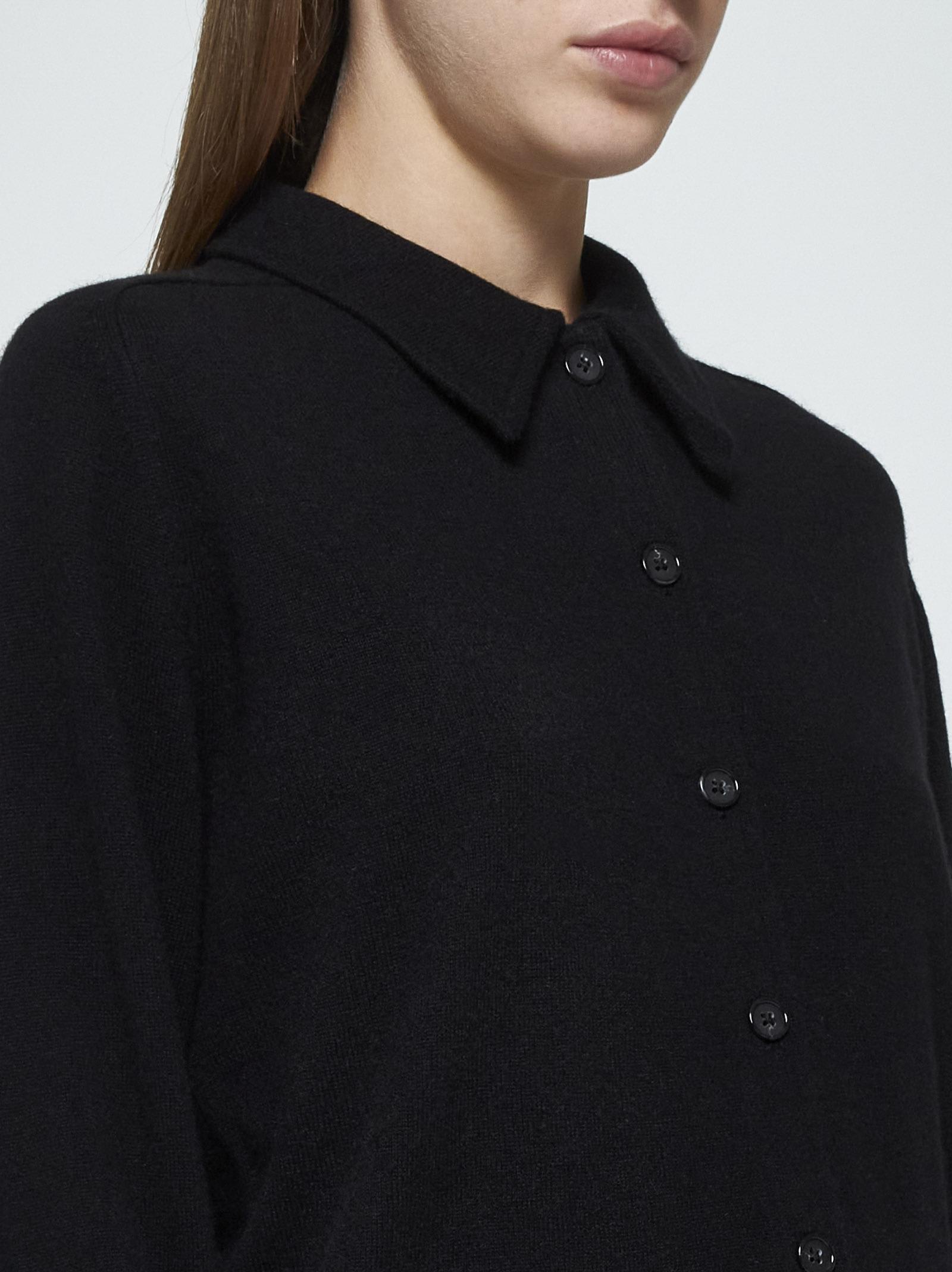 Shop Totême Cashmere Knit Shirt In Black