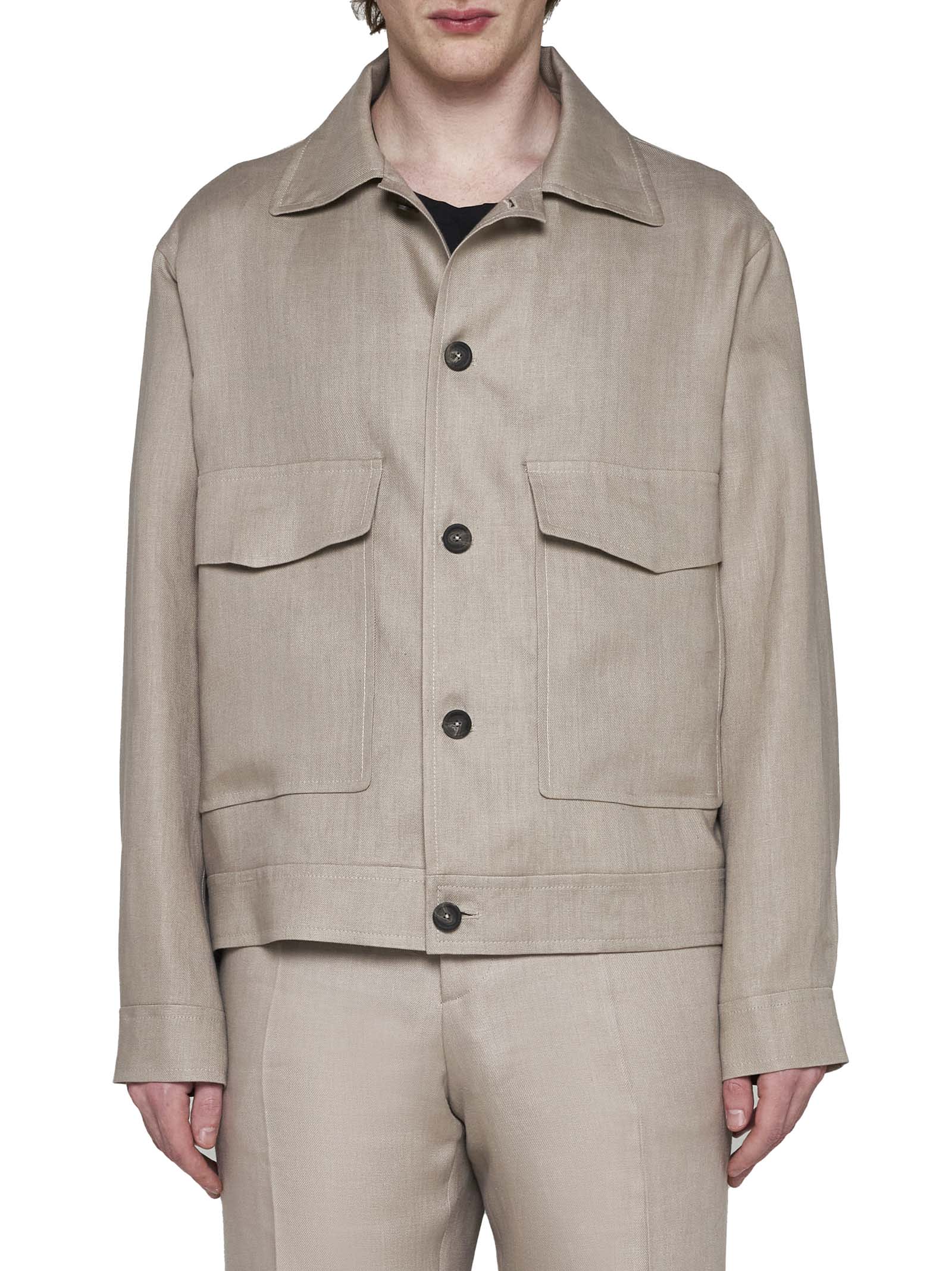 Shop Tagliatore Jacket In Dove Grey